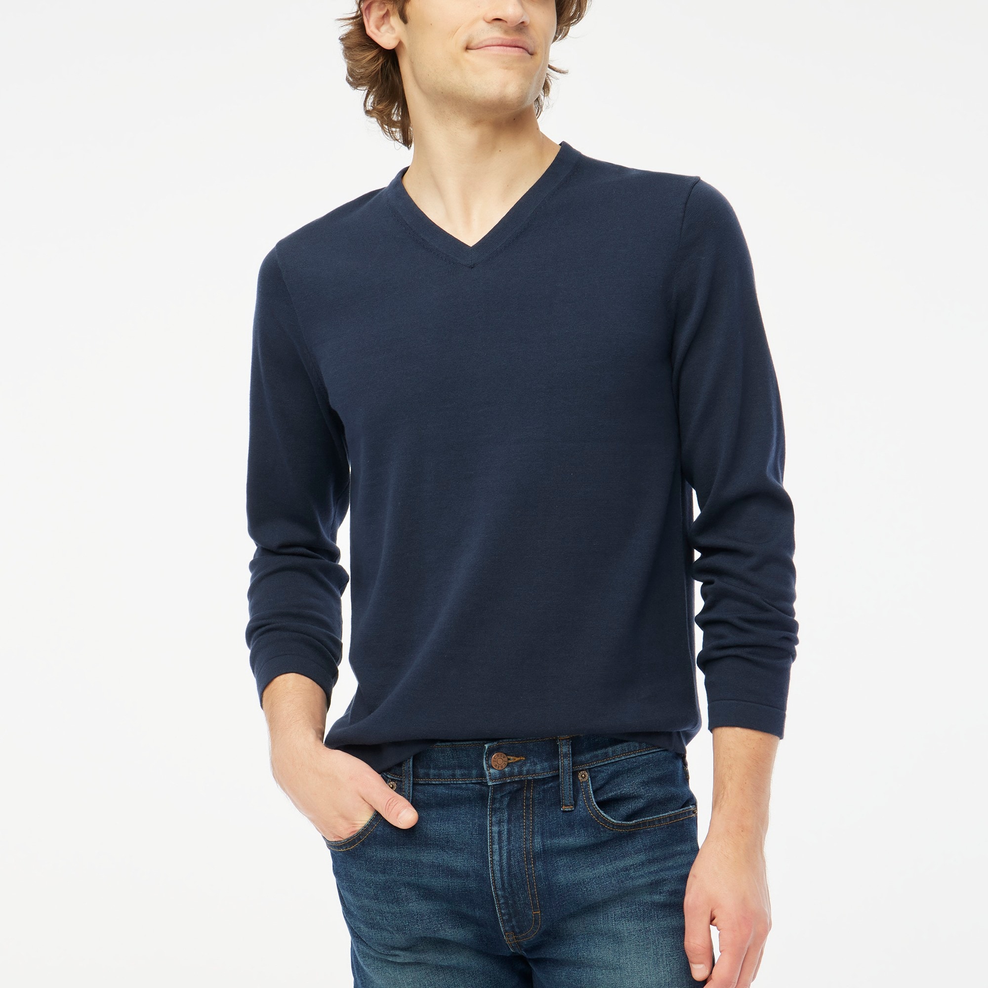 Cotton V-neck sweater-tee