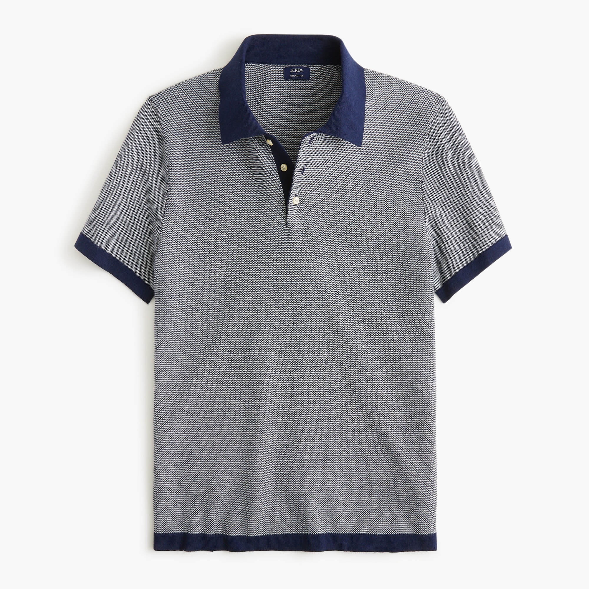 Textured cotton sweater-polo