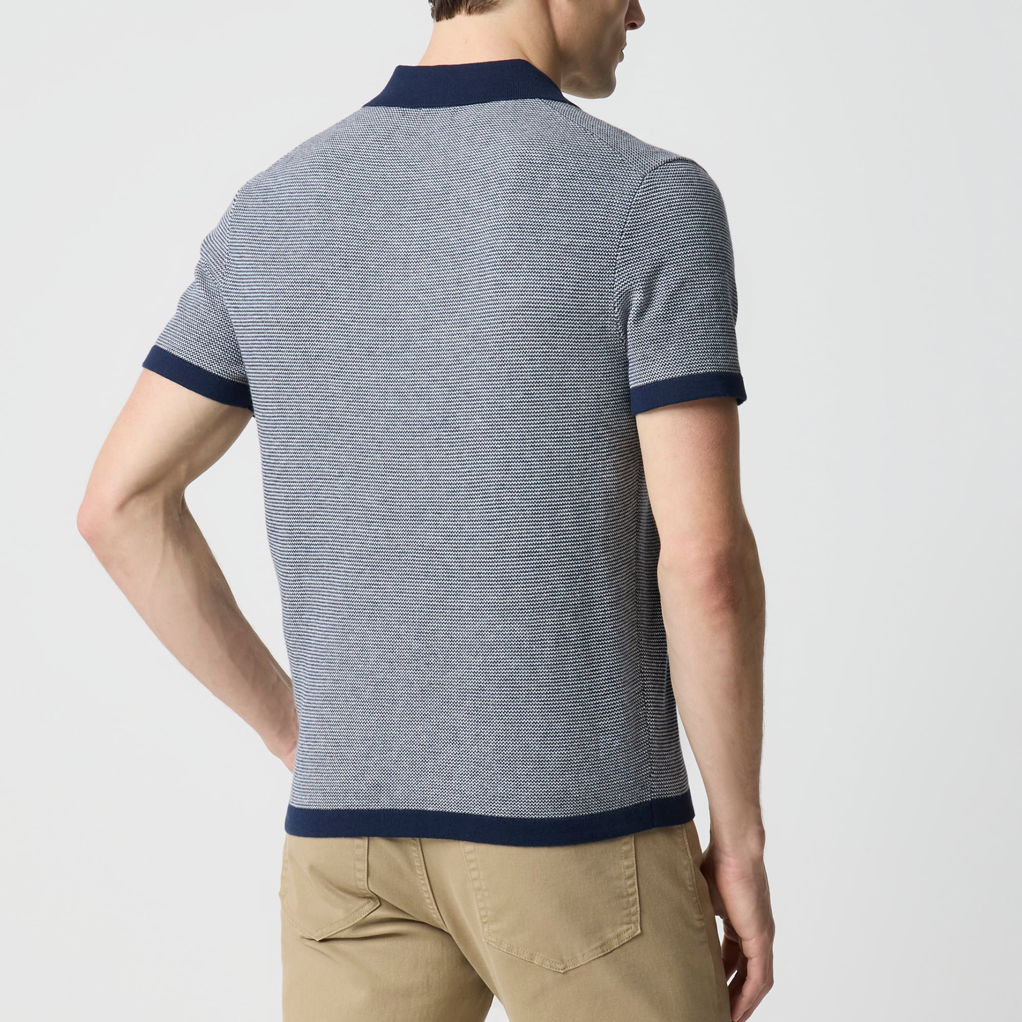 Textured cotton sweater-polo