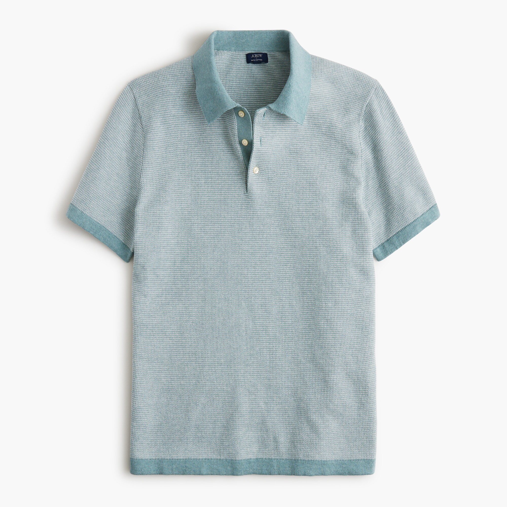 mens Textured cotton sweater-polo