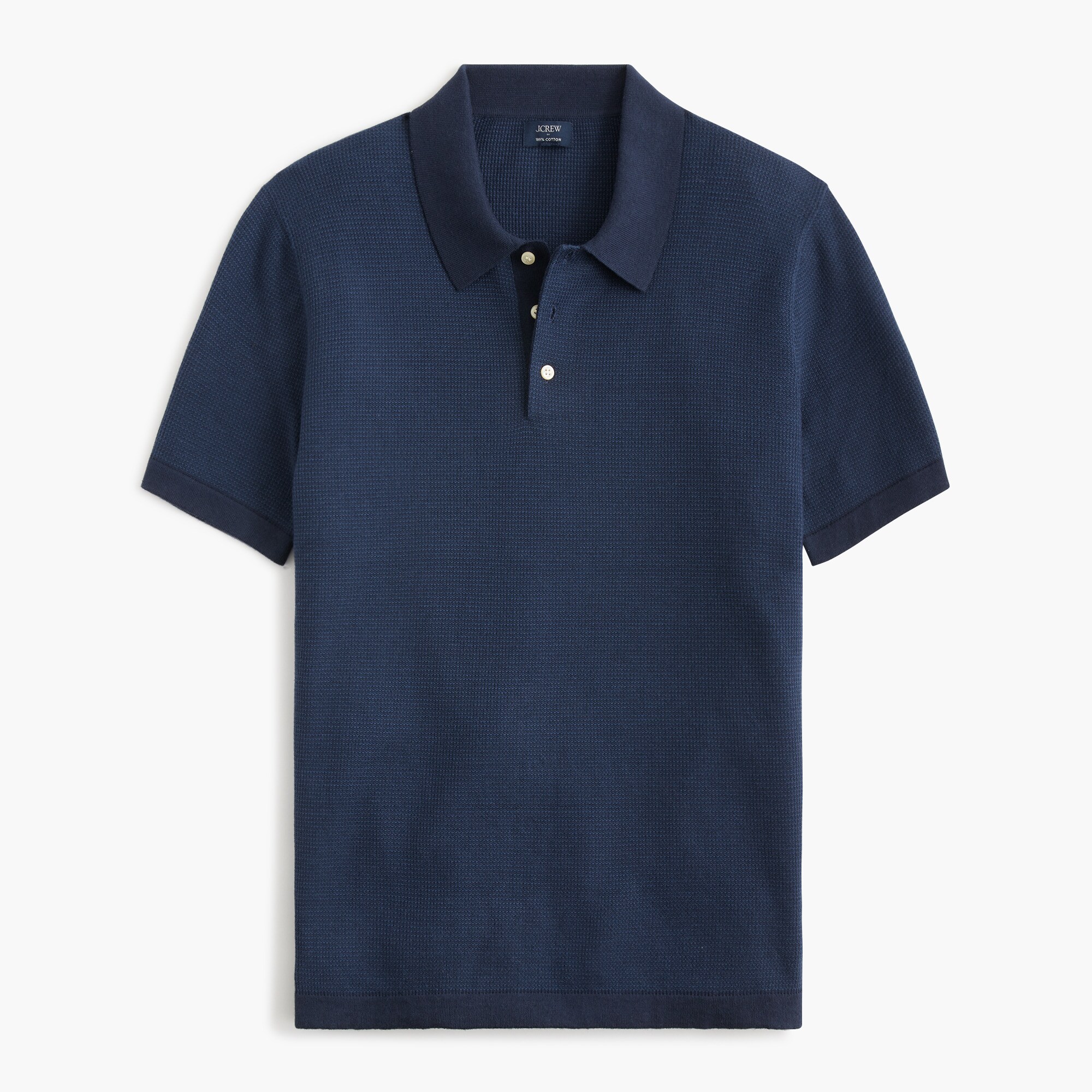 Textured cotton sweater-polo
