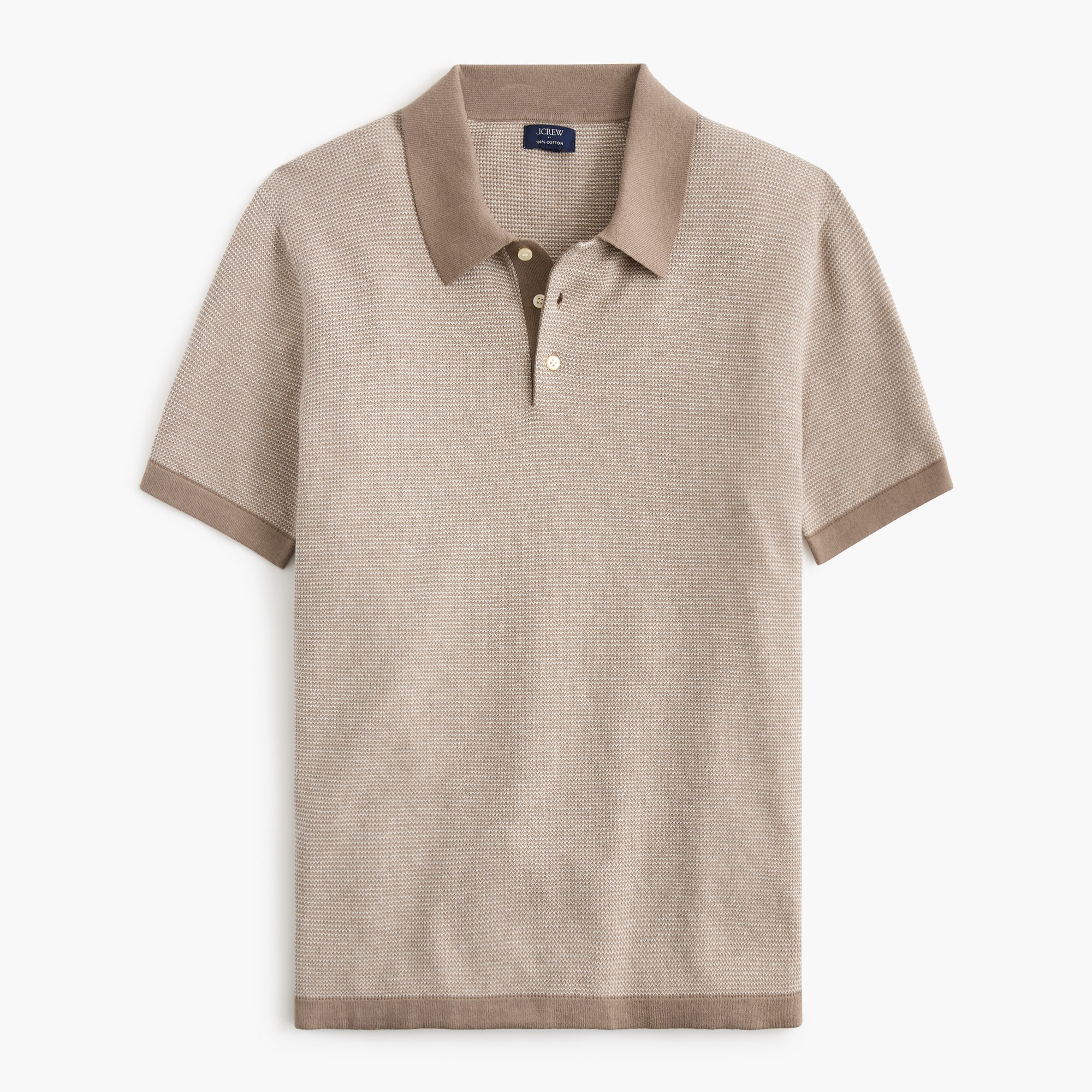  Textured cotton sweater-polo