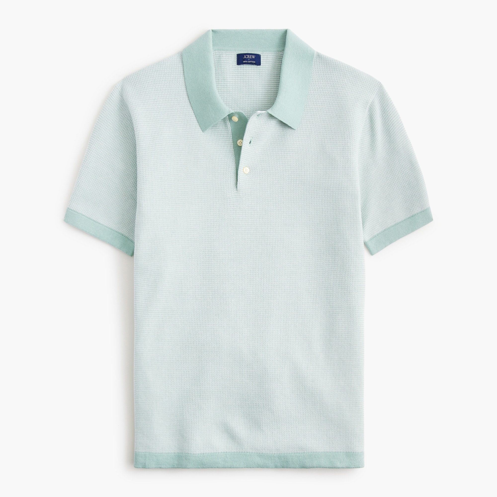 Textured cotton sweater-polo