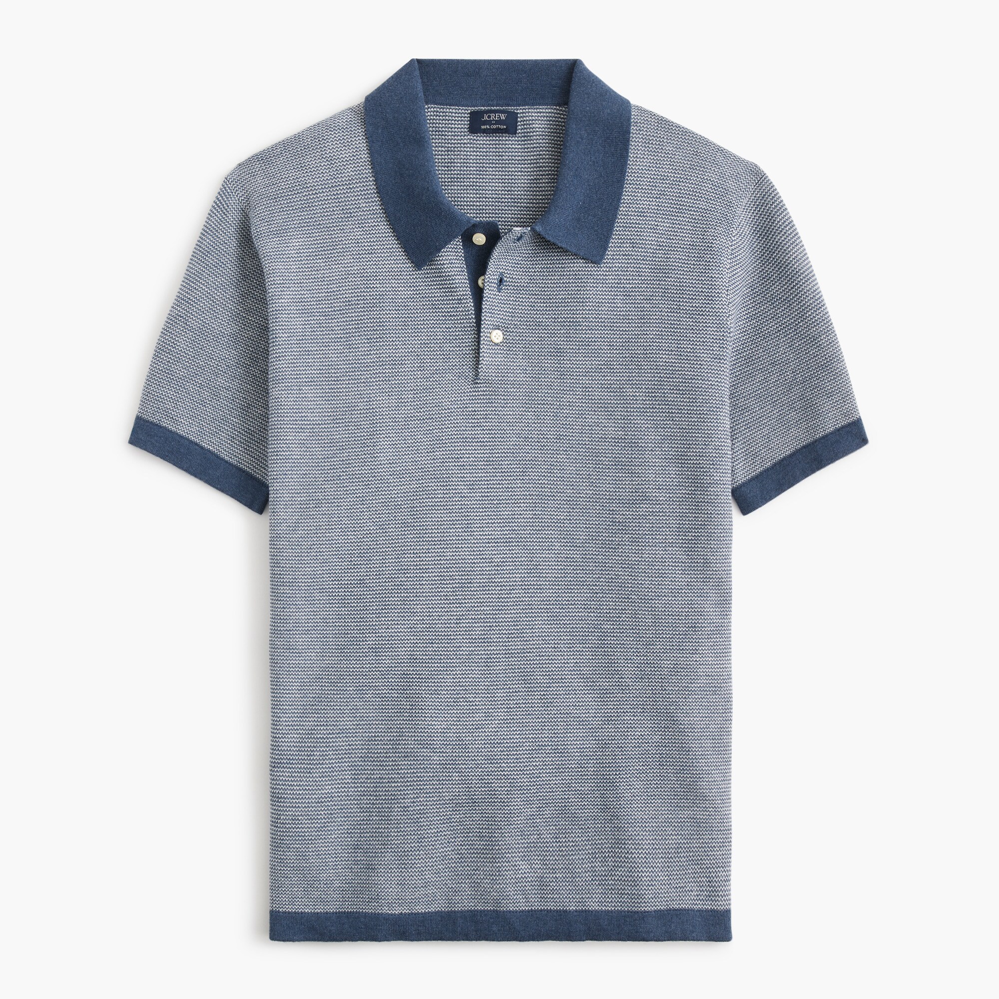 Textured cotton sweater-polo