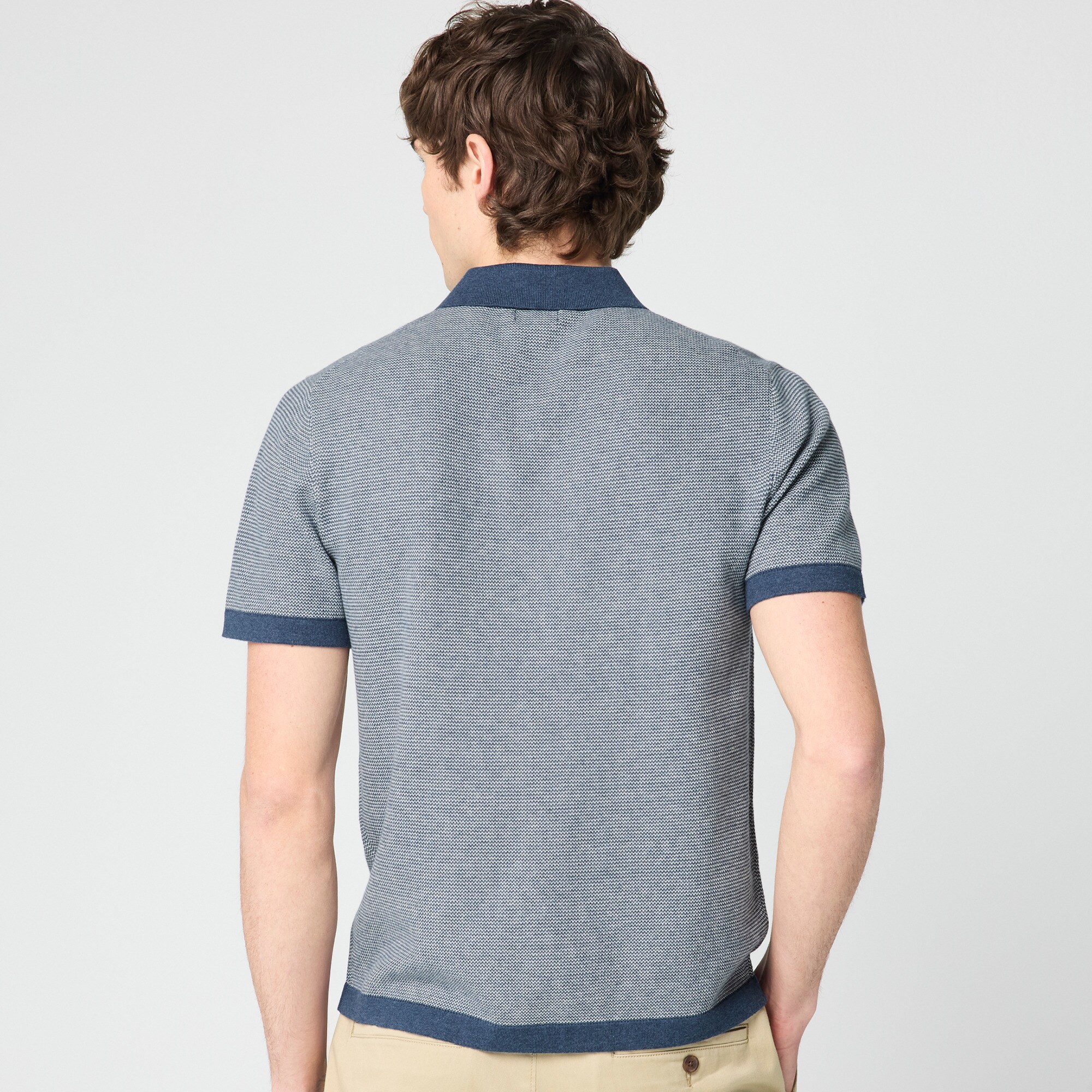 Textured cotton sweater-polo
