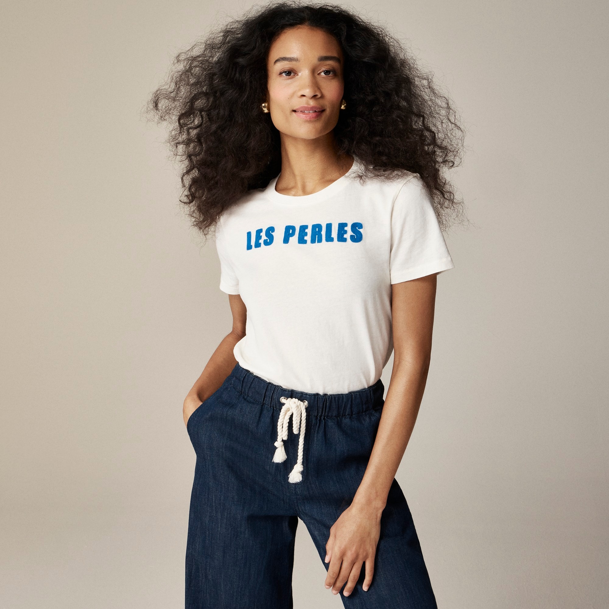 j.crew: classic-fit &quot;les perles&quot; graphic t-shirt for women