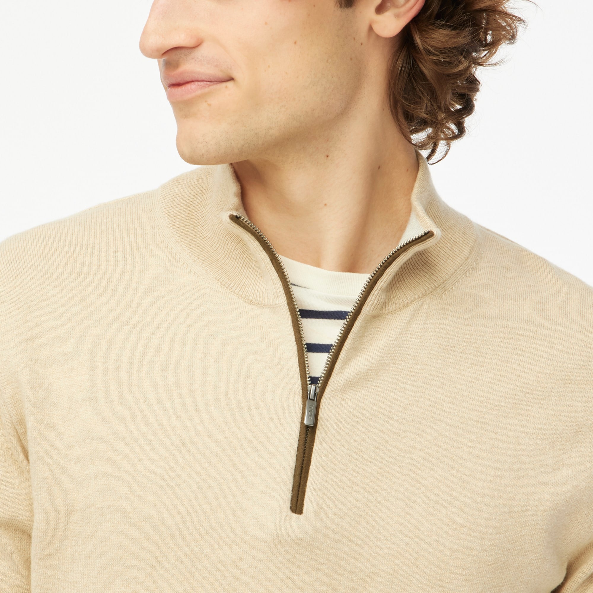 Cotton-blend half-zip