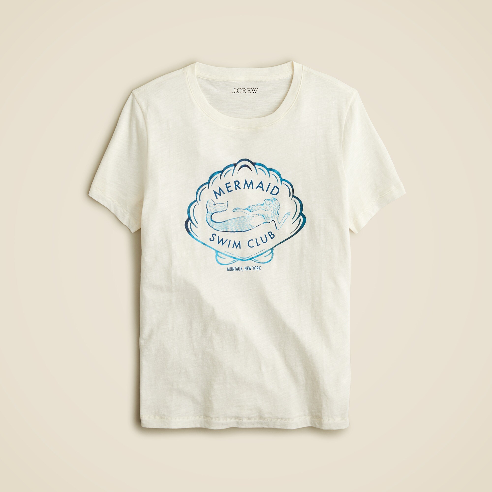 Classic-fit "mermaid swim club" graphic T-shirt