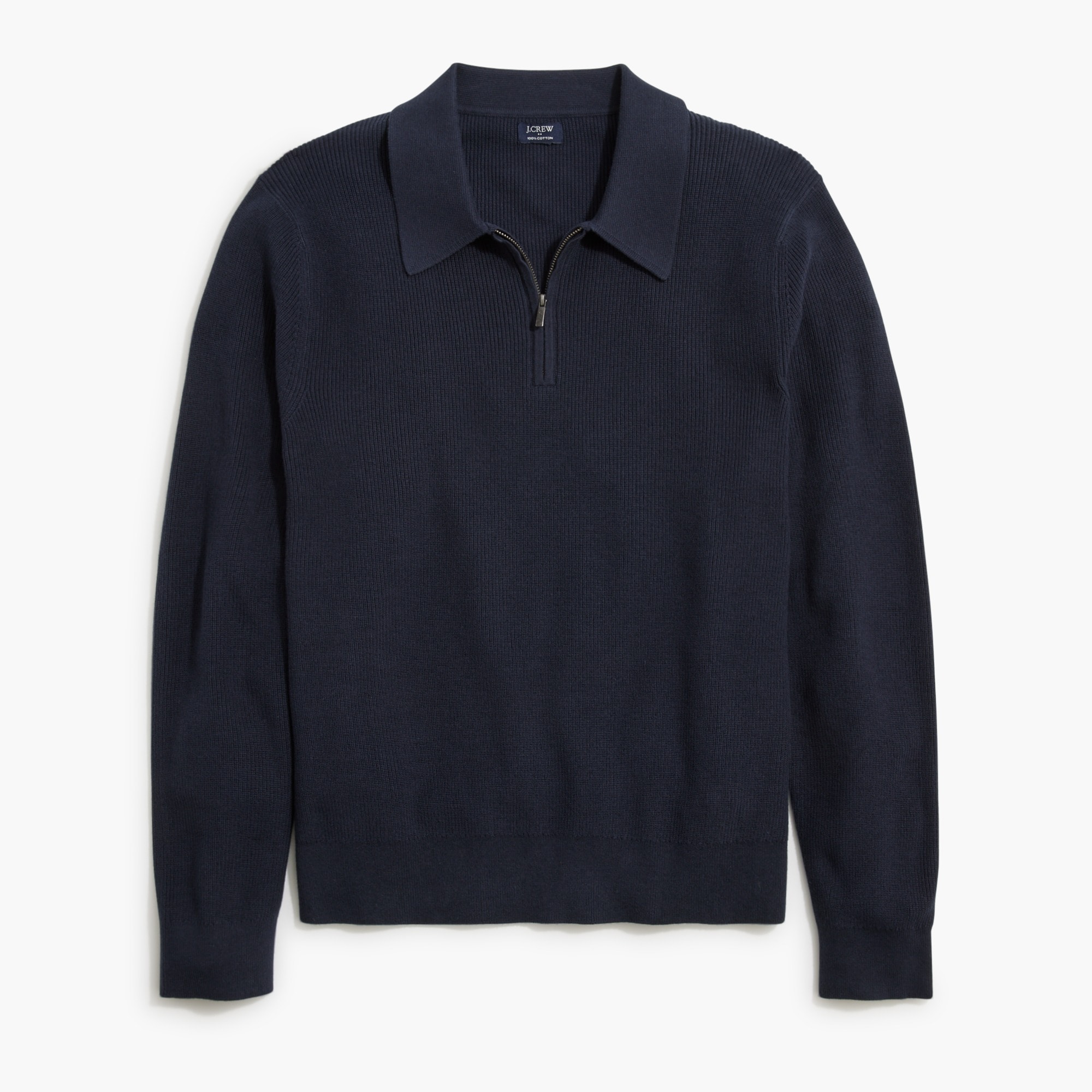 Ribbed cotton sweater-polo