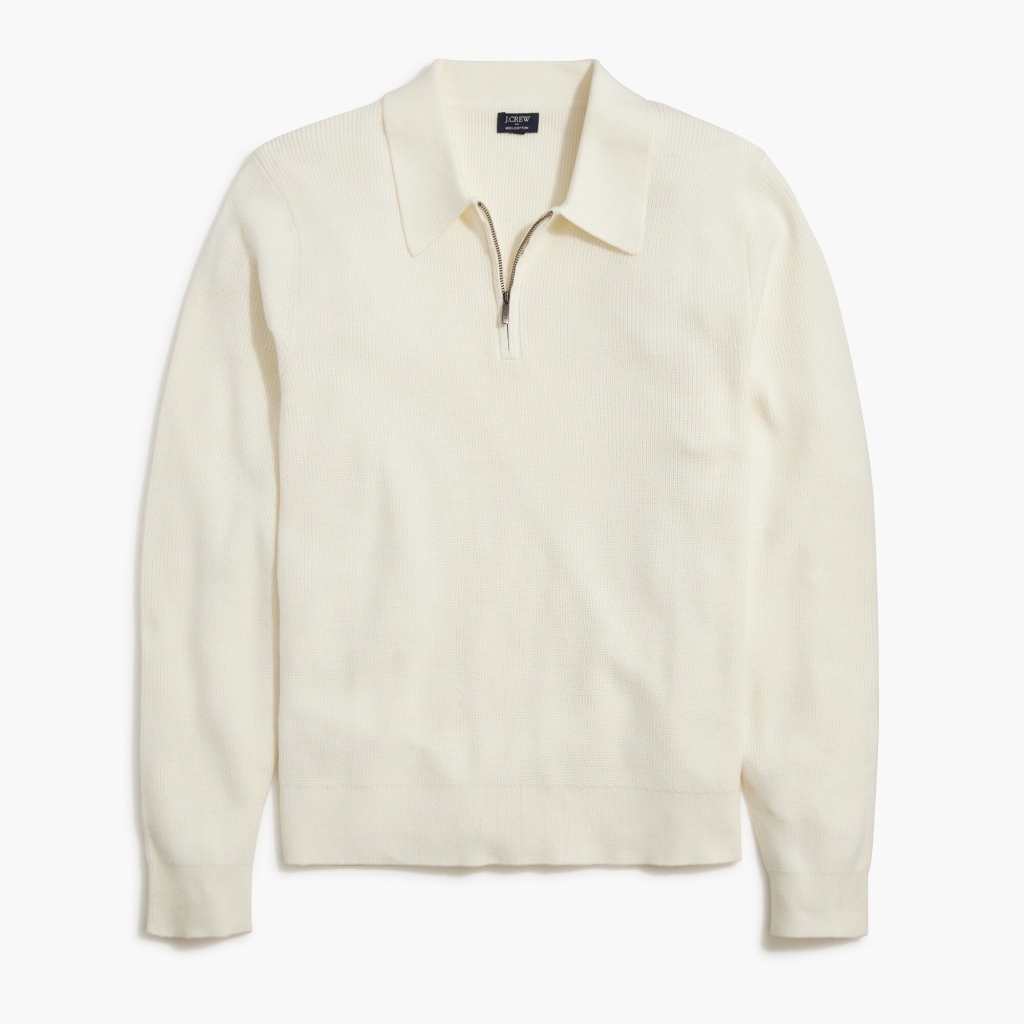 ribbed cotton sweater-polo for men