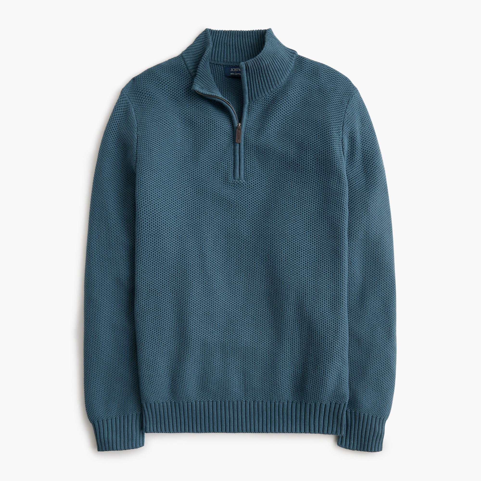 Cotton honeycomb knit half-zip