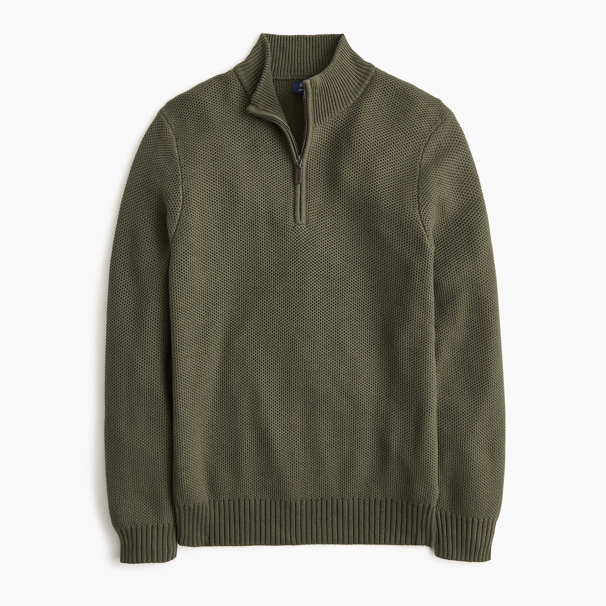 mens Cotton honeycomb knit half-zip