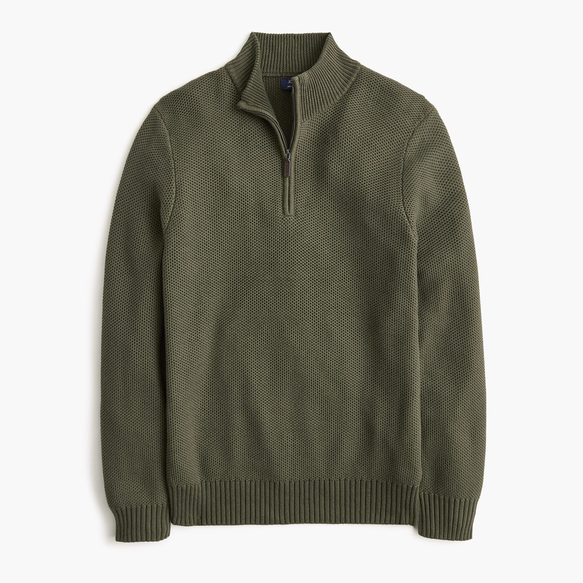 Cotton honeycomb knit half-zip
