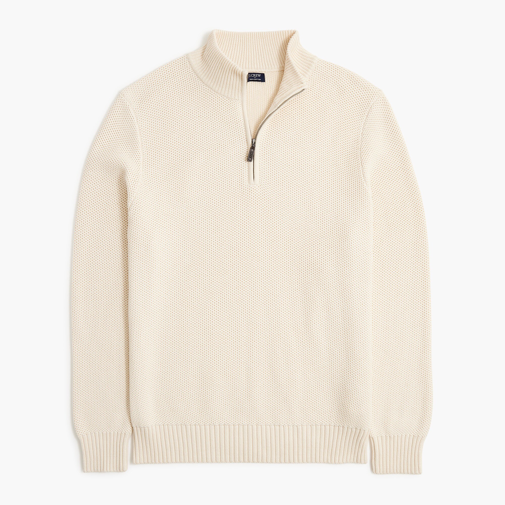  Cotton honeycomb knit quarter-zip