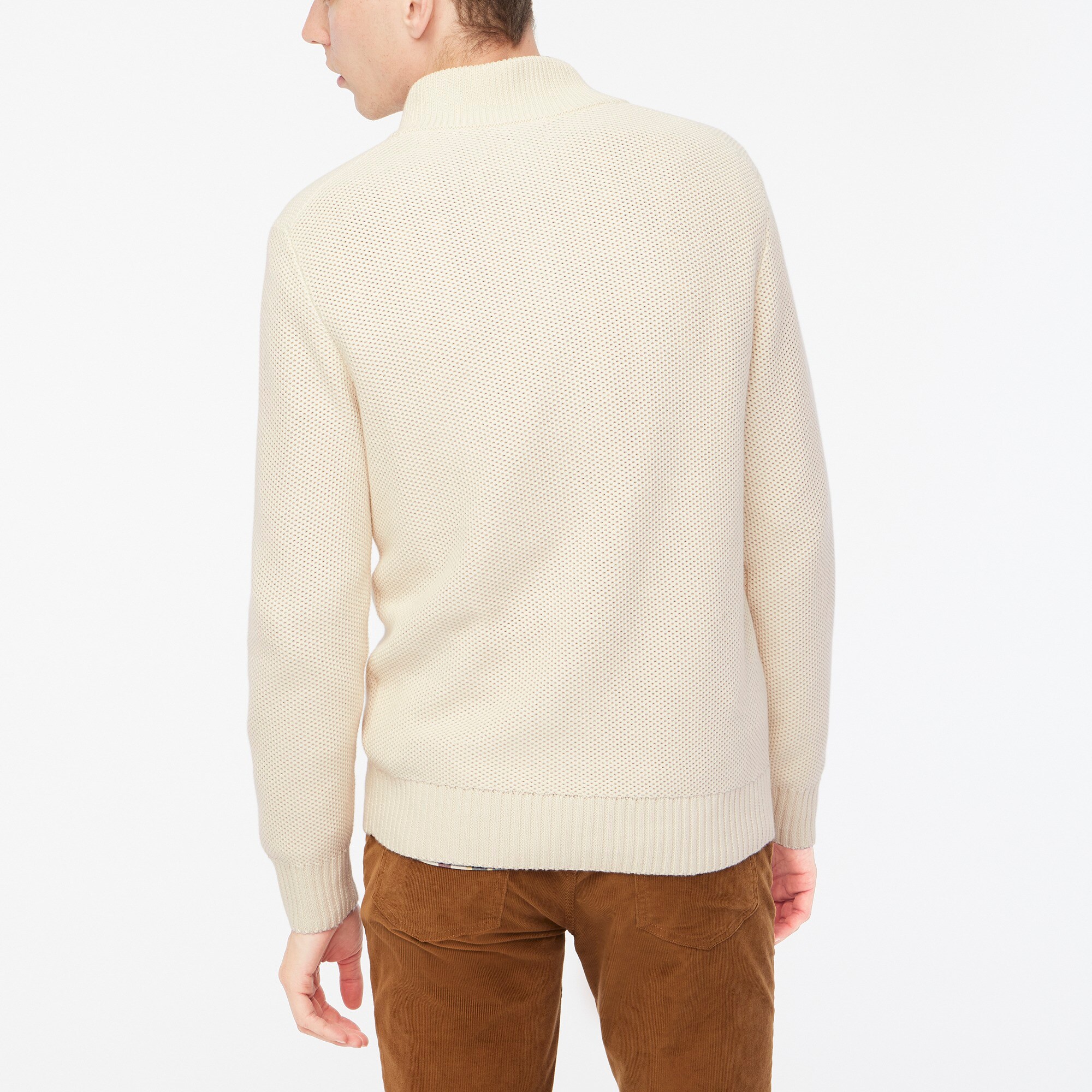 Cotton honeycomb knit half-zip