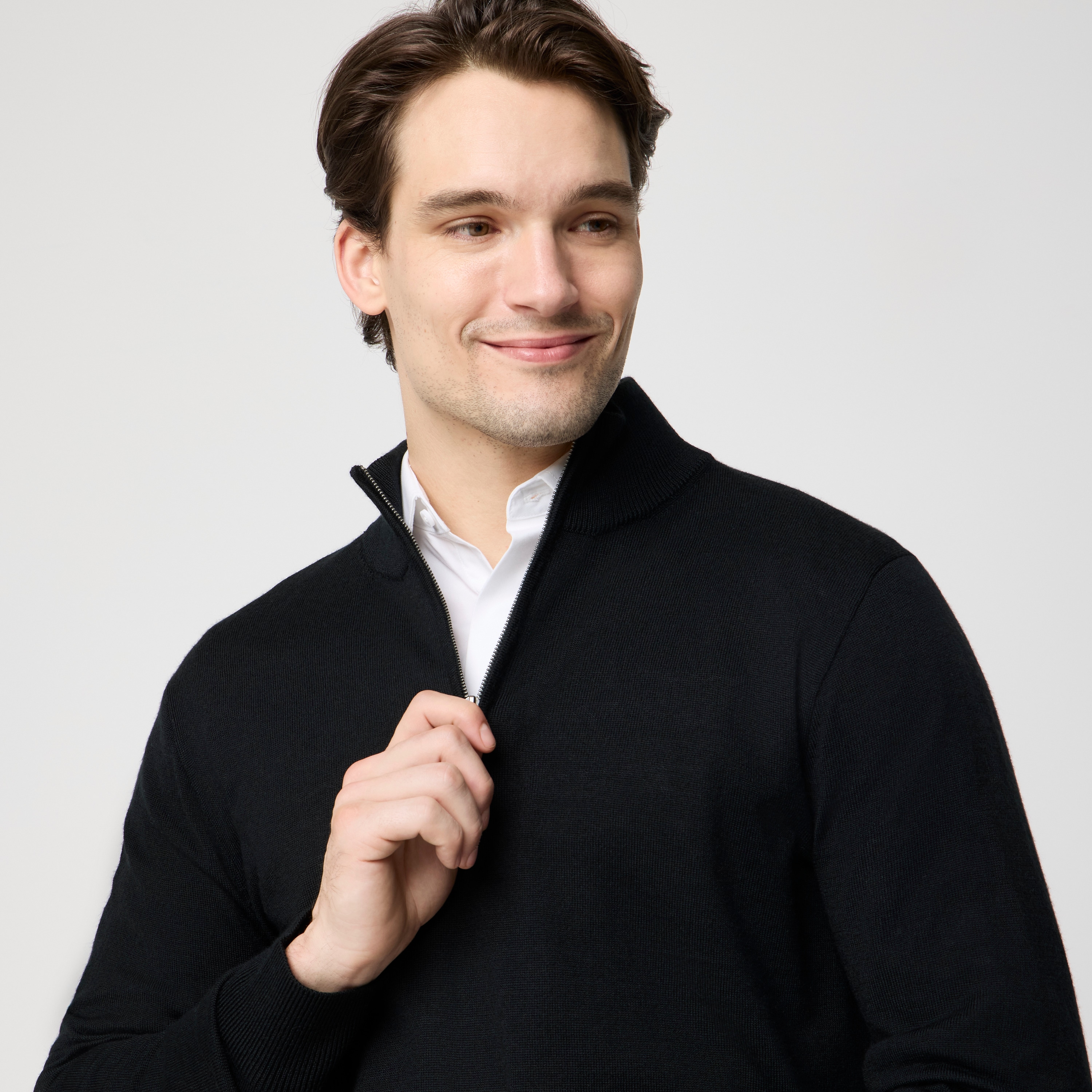 Merino wool-blend quarter-zip