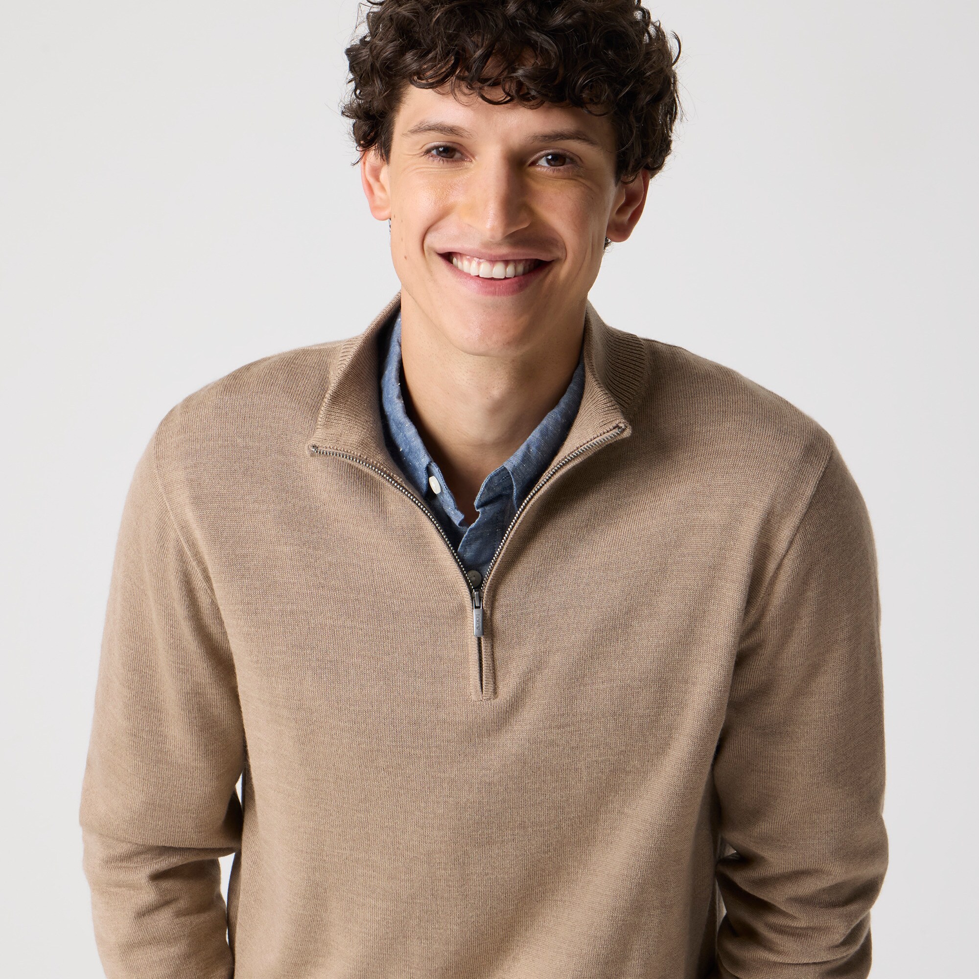 Merino wool-blend half-zip