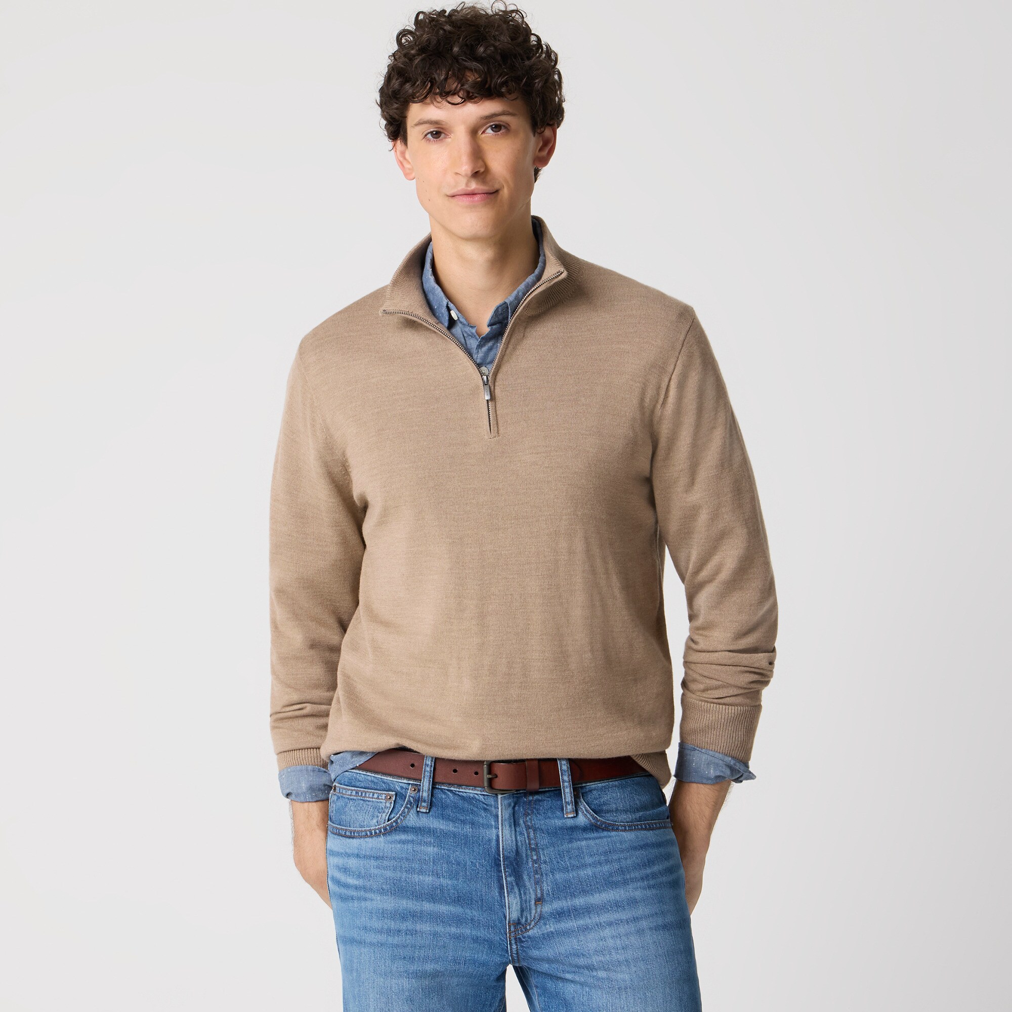 Merino wool-blend half-zip