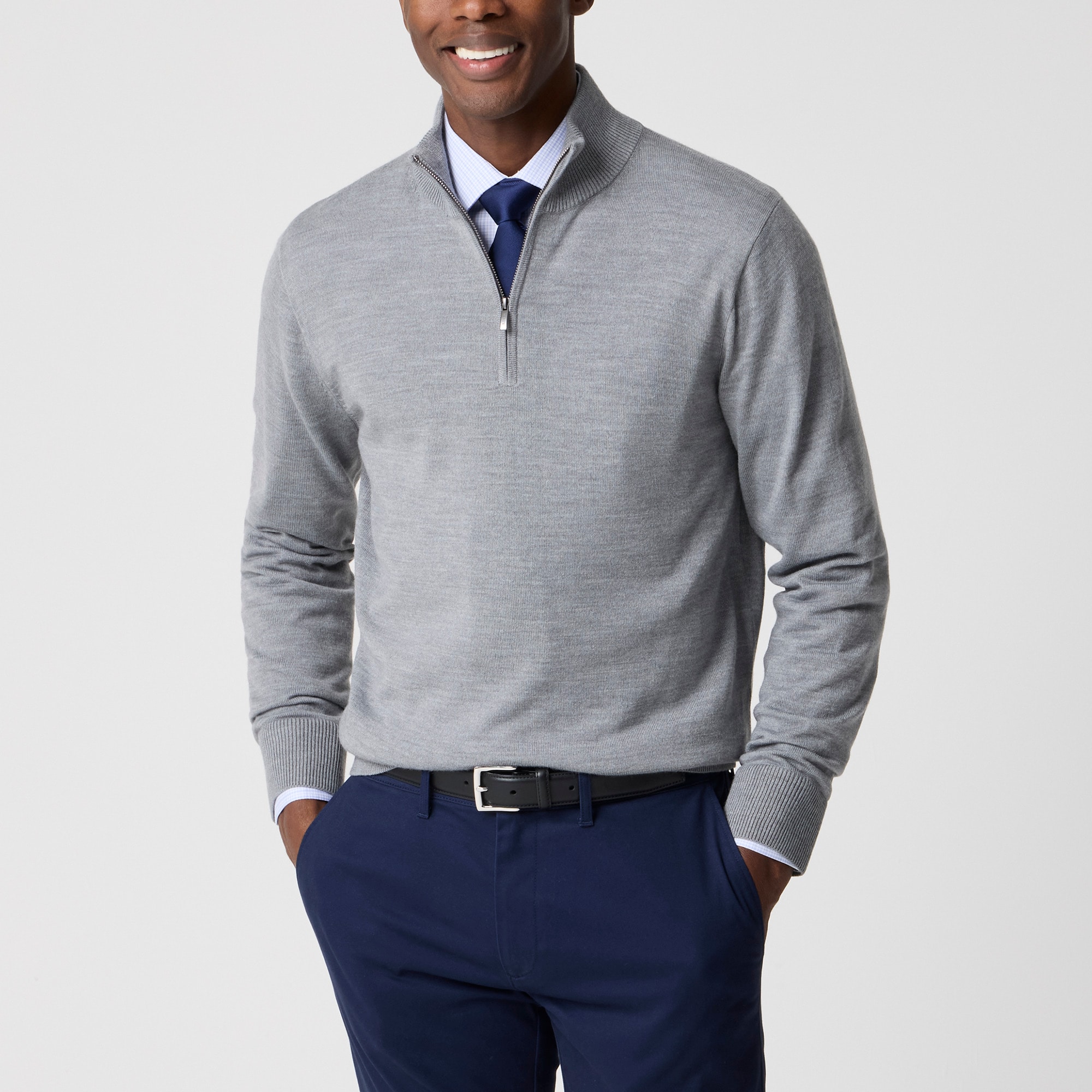 Merino Wool-blend Quarter-zip For Men | Factory