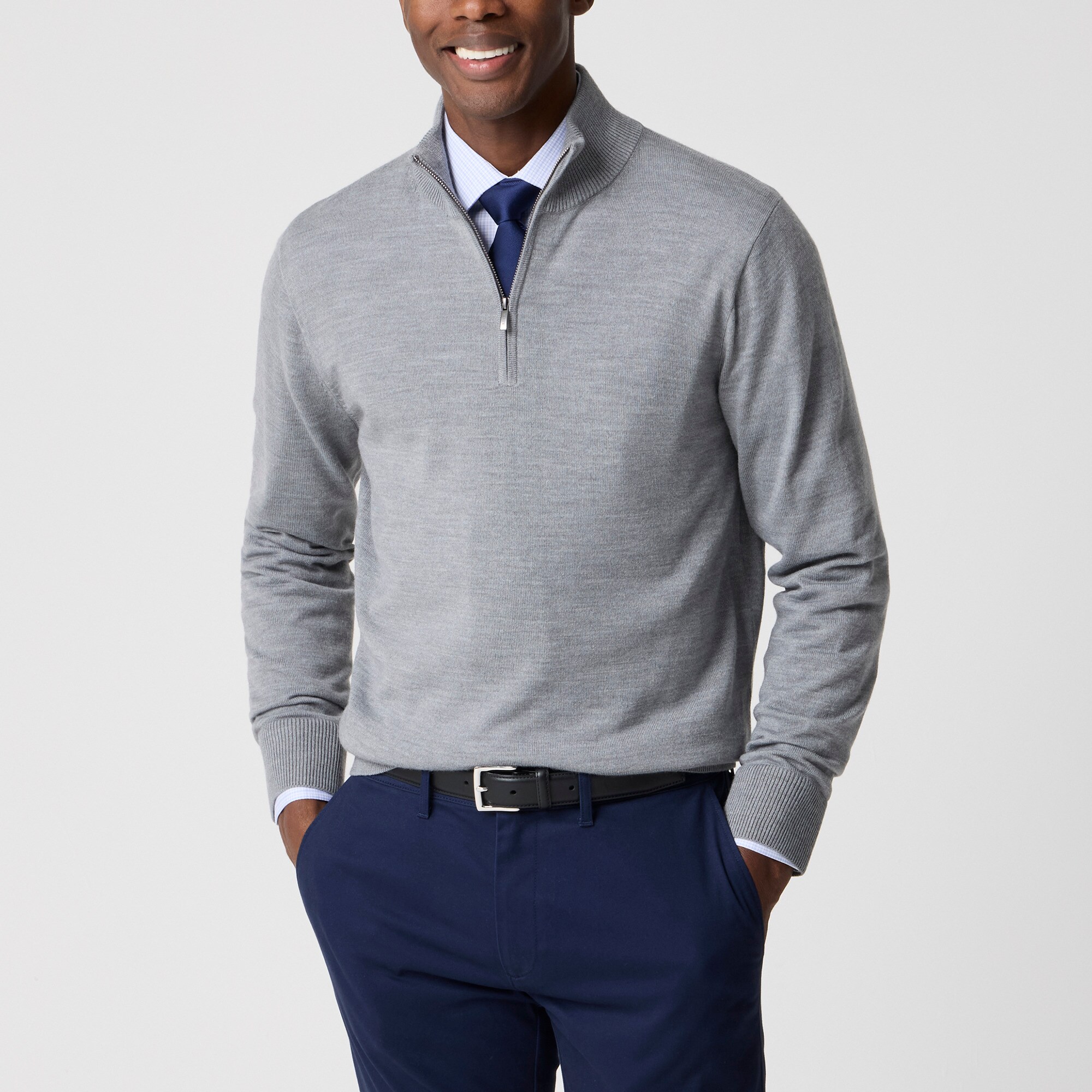 Merino Wool-blend Half-zip For Men | Factory