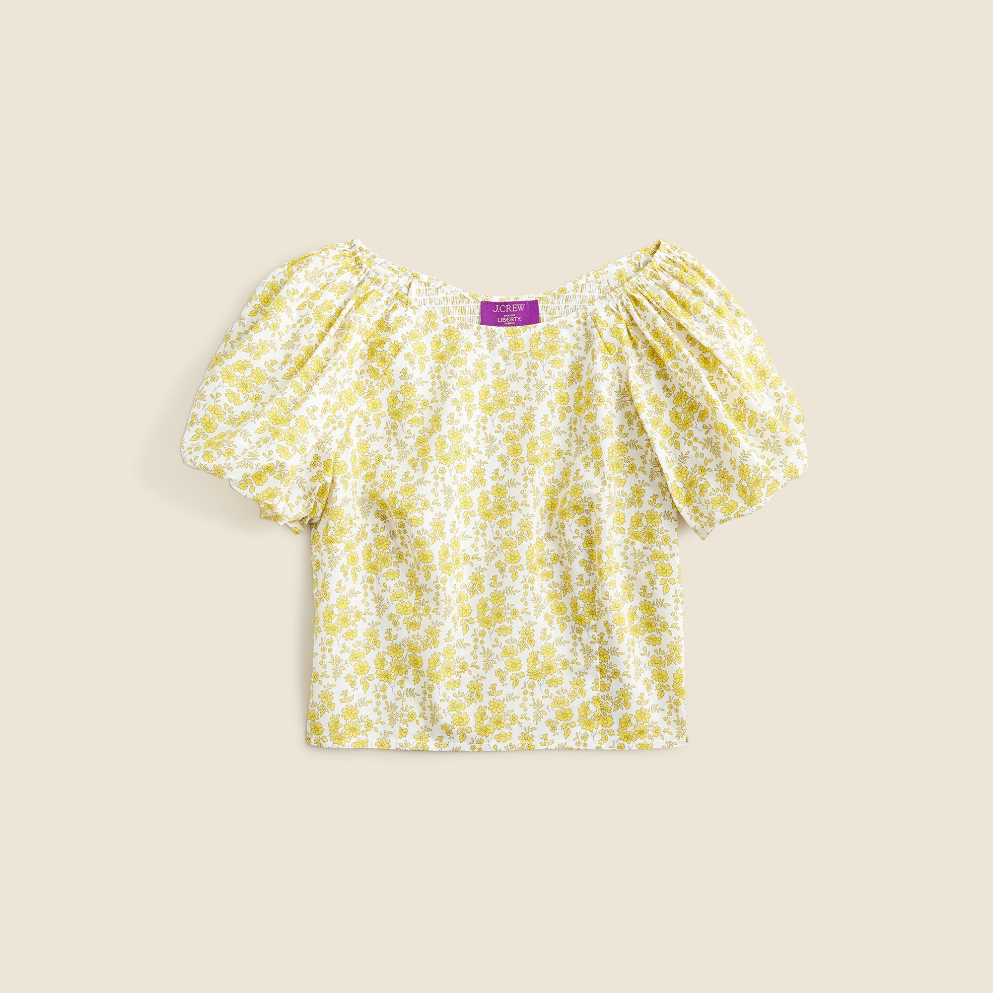 Fitted puff-sleeve top in Liberty™ Capel fabric