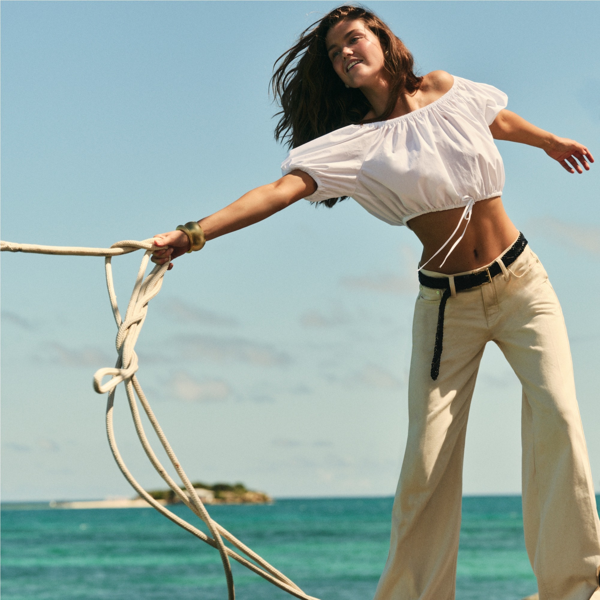 Cinched-waist Cropped Top In Cotton Poplin For Women | J.Crew