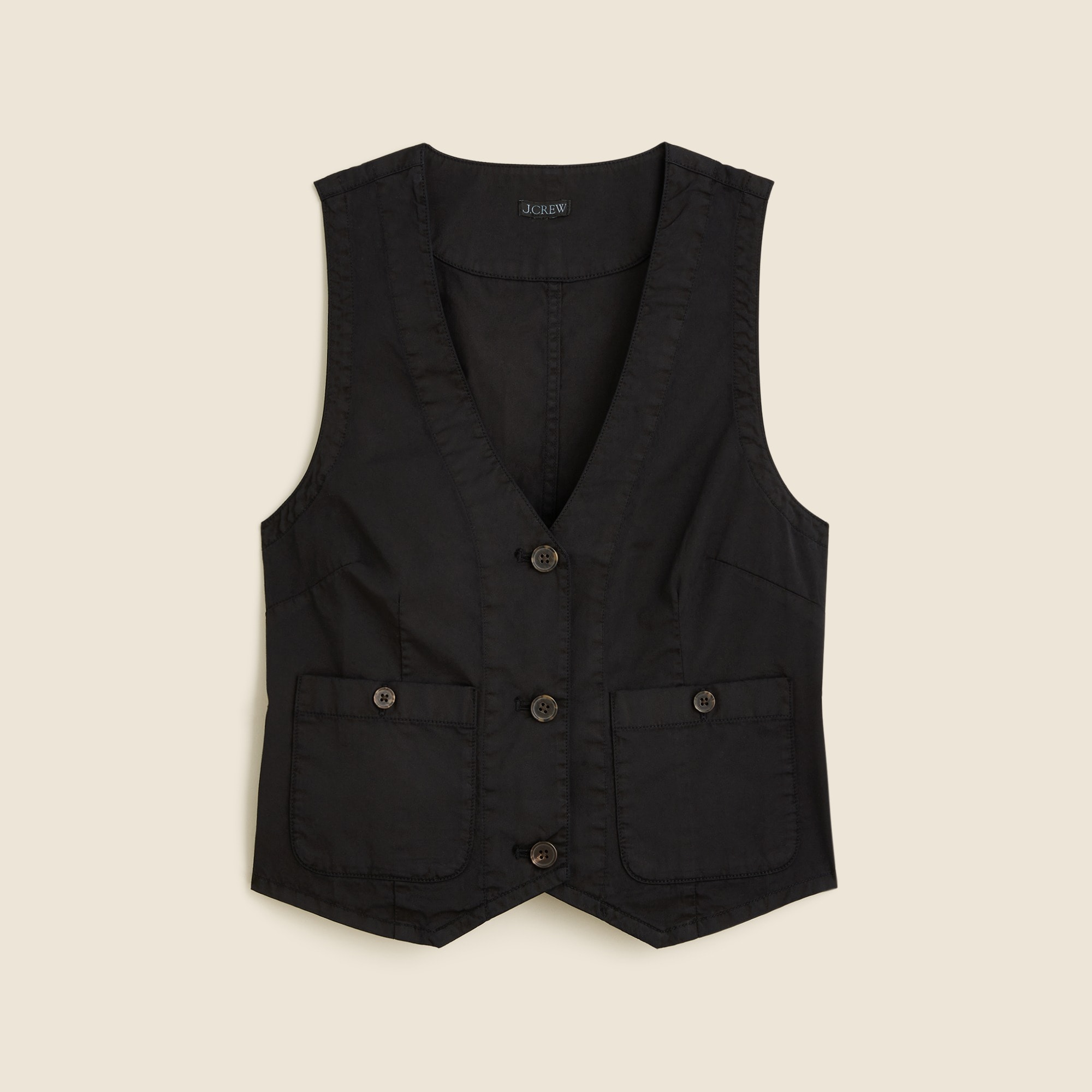 J.Crew: Patch-pocket Vest In Lightweight Twill For Women