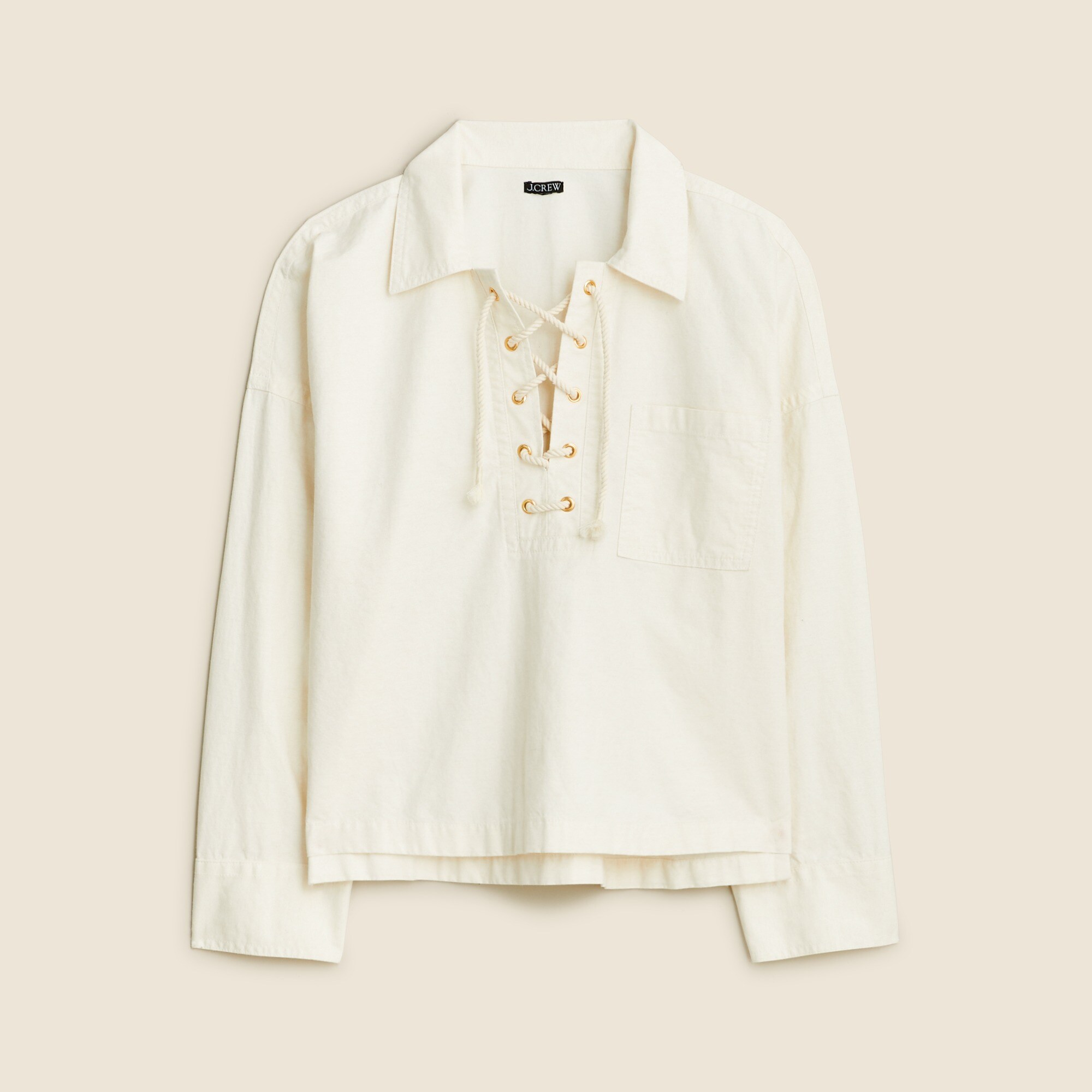 Lace-up pullover shirt