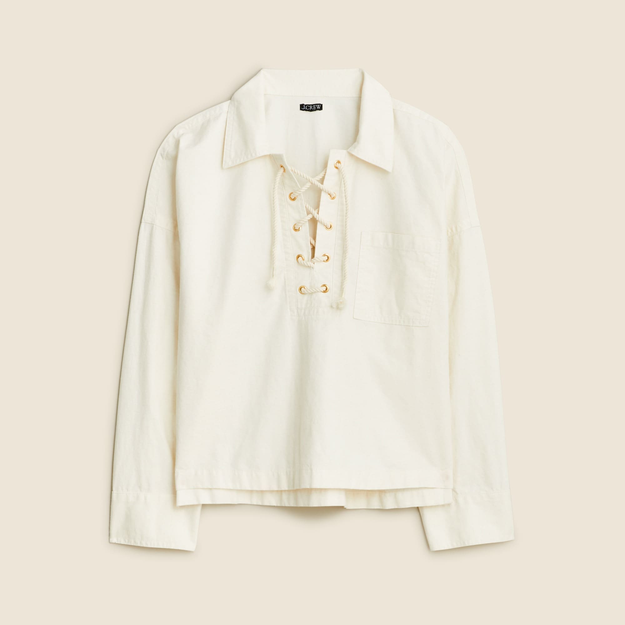 Lace-up pullover shirt
