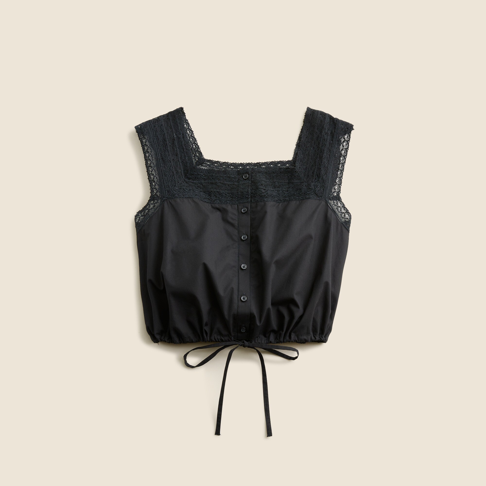 Lace-trim cropped top