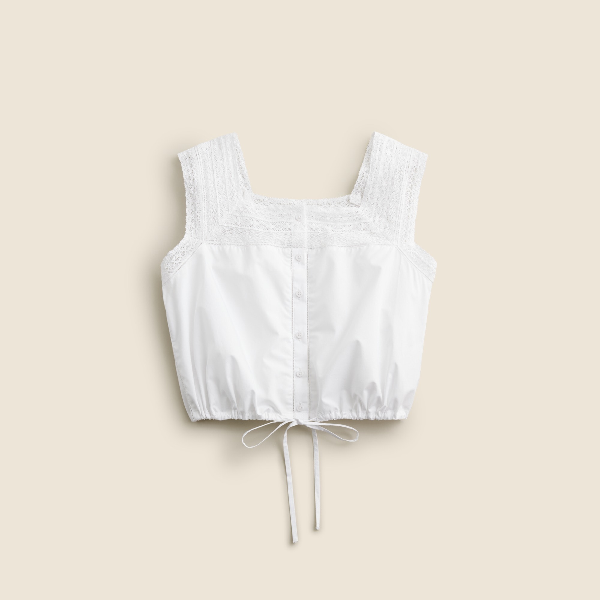 Lace-trim cropped top
