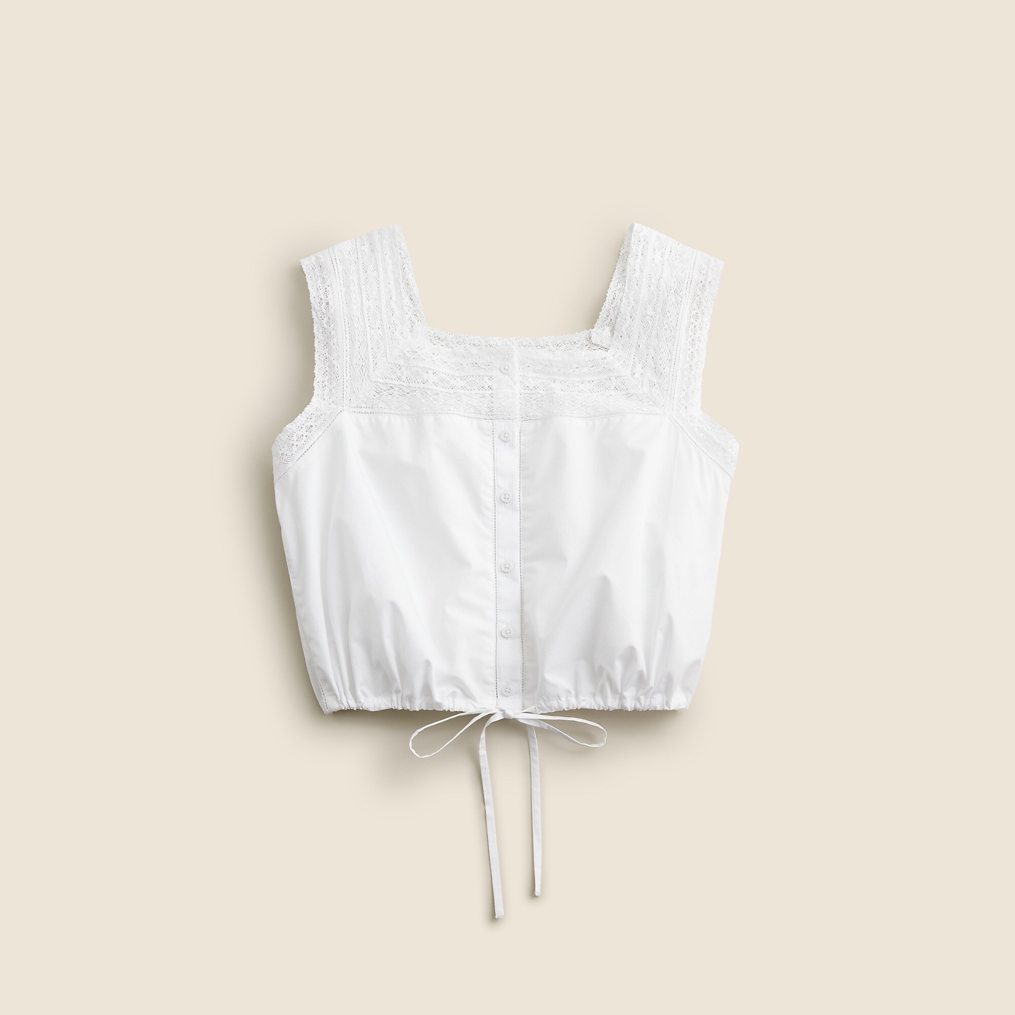 Lace-trim cropped top