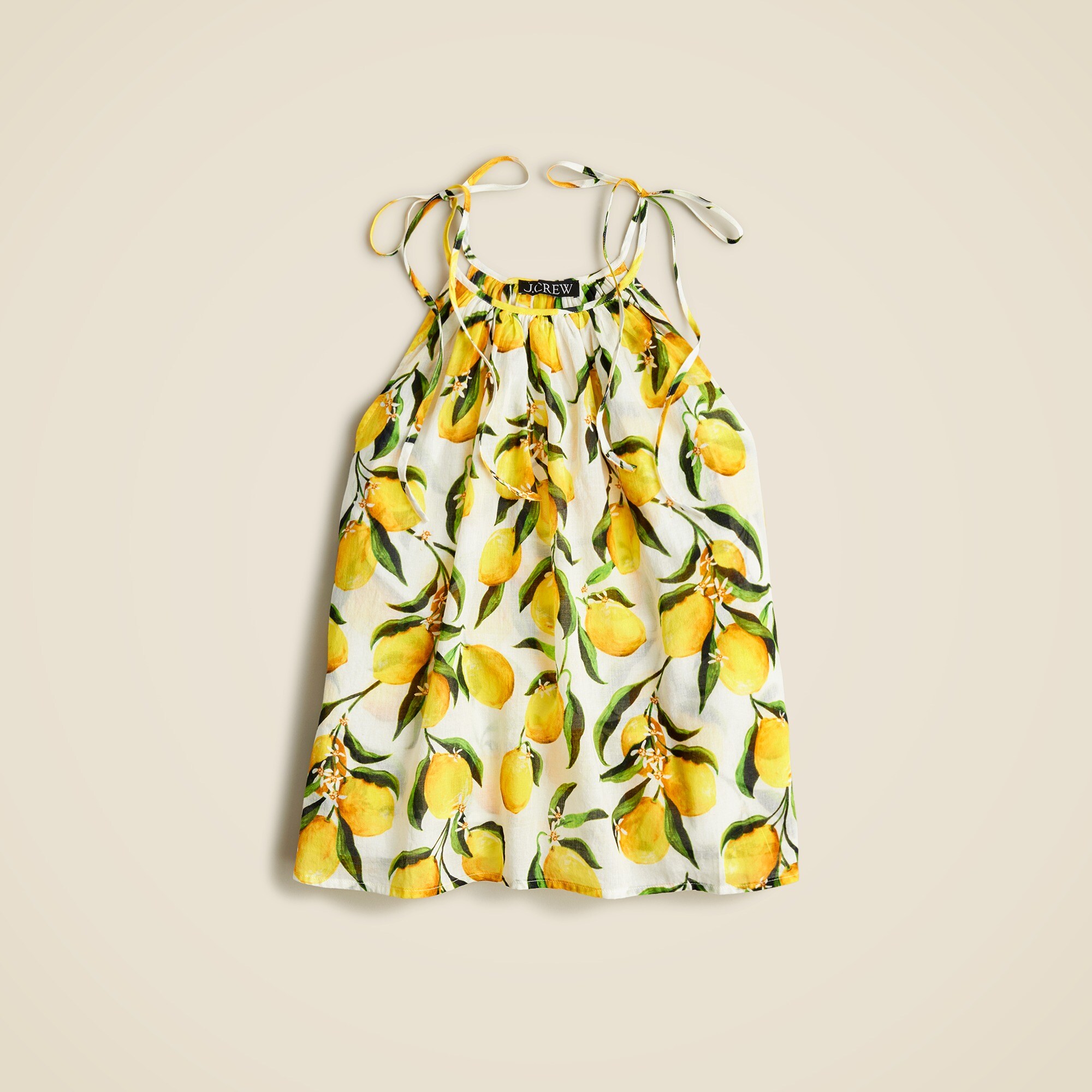 Tie-shoulder Tank Top In Limoncello Cotton Voile For Women | J.Crew