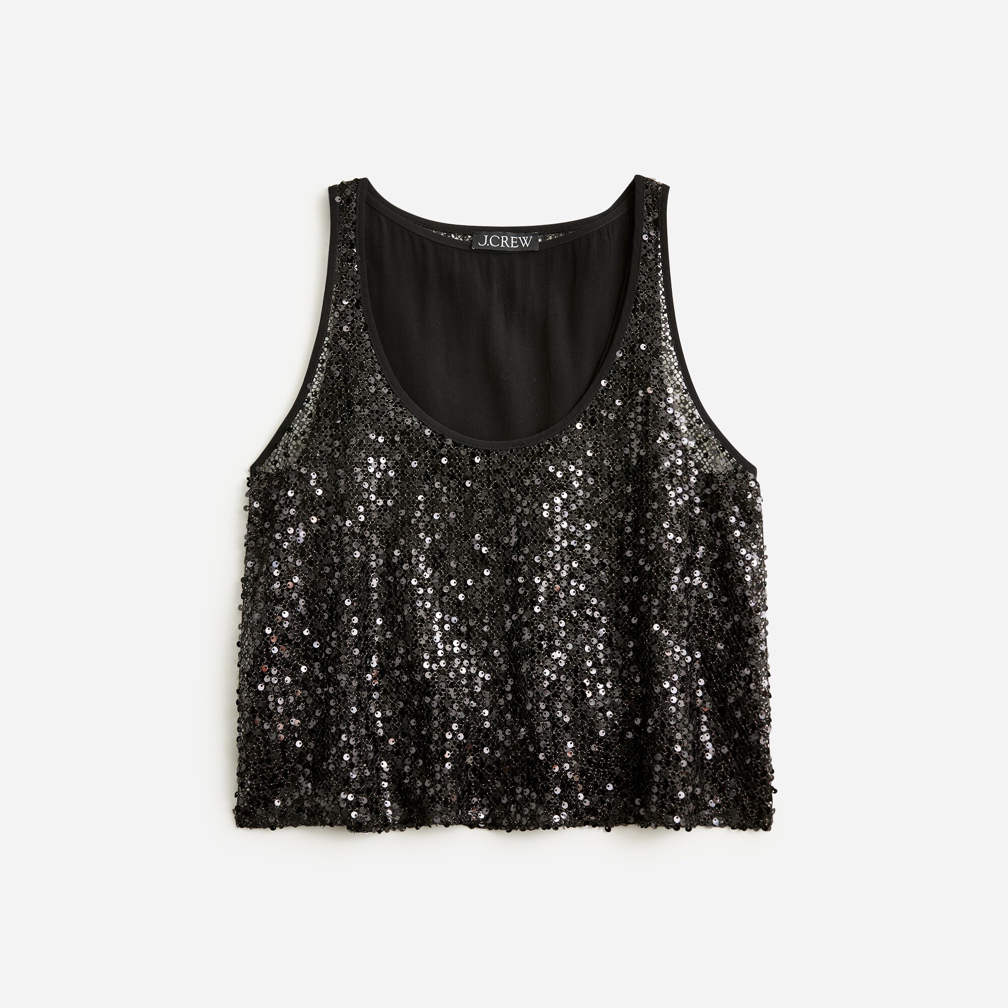 womens Collection sheer sequin tank top