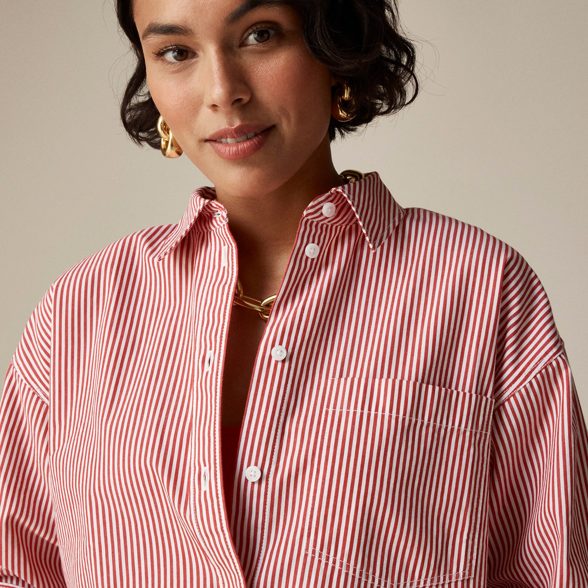 The Red Pinstripe Jodie Top-AS main image 1