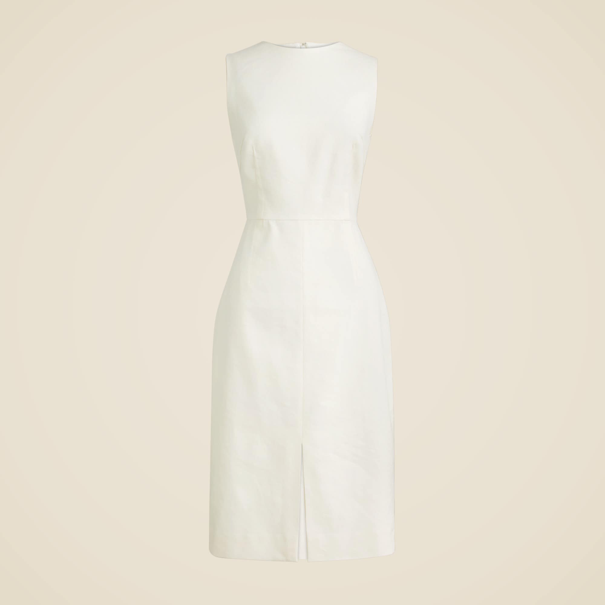 High-neck Sheath Dress In Stretch Linen Blend For Women | J.Crew