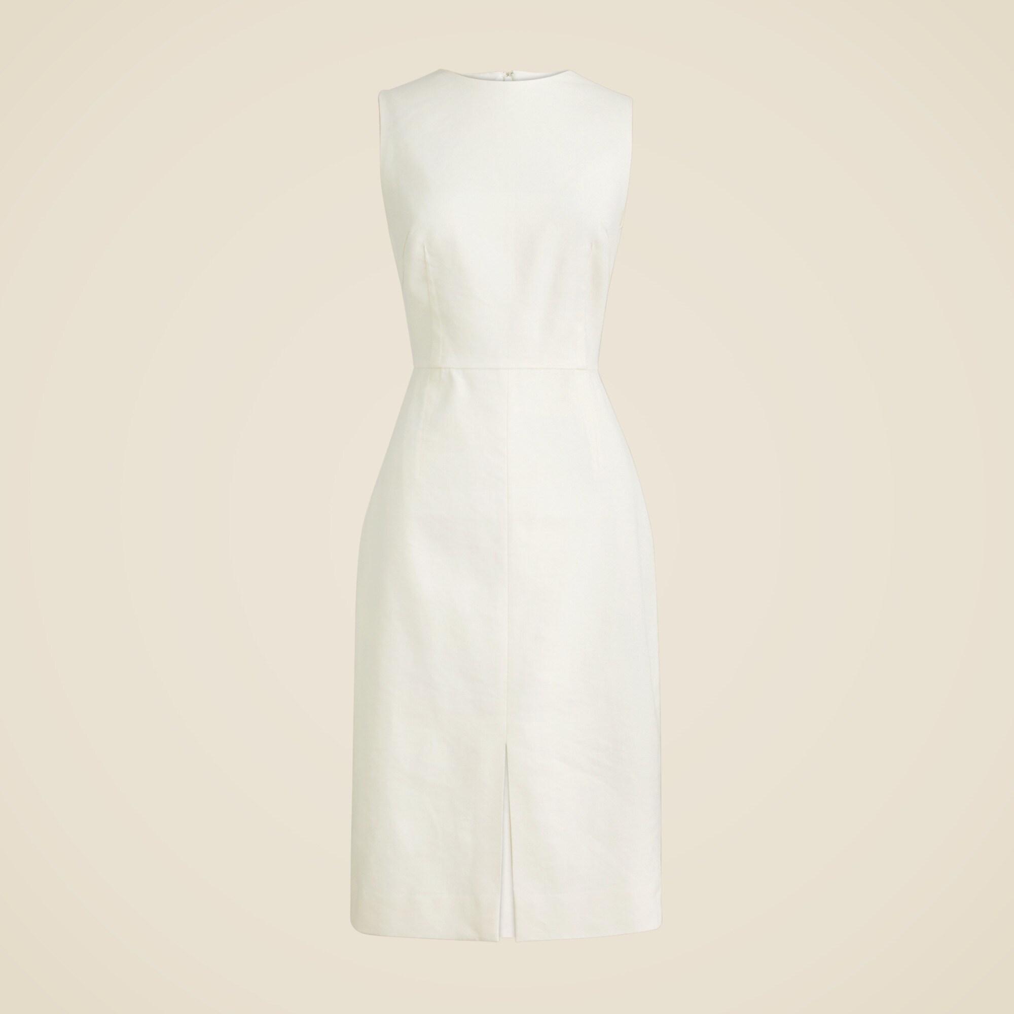High-neck sheath dress in stretch linen blend