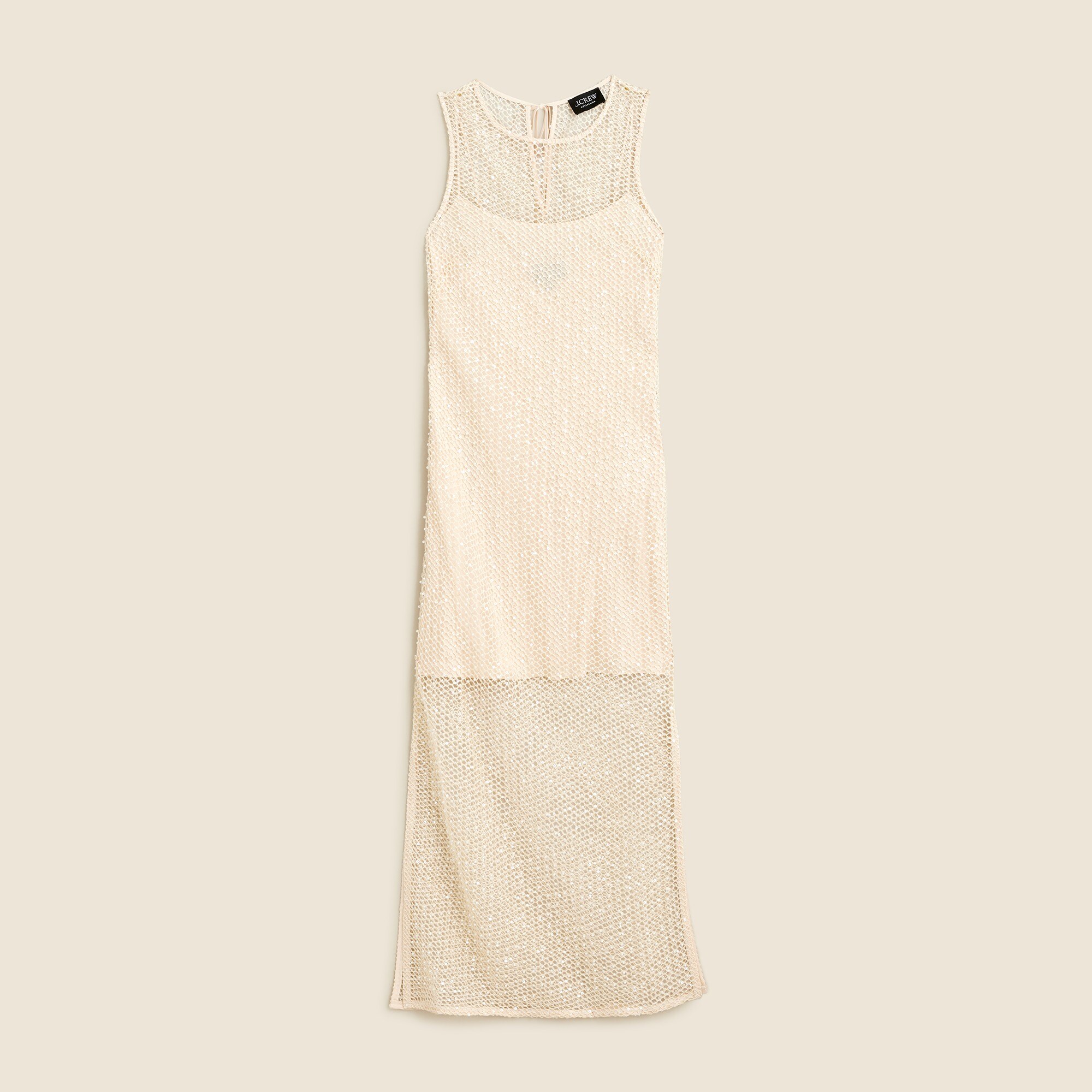 Collection sheer slip dress with pearls