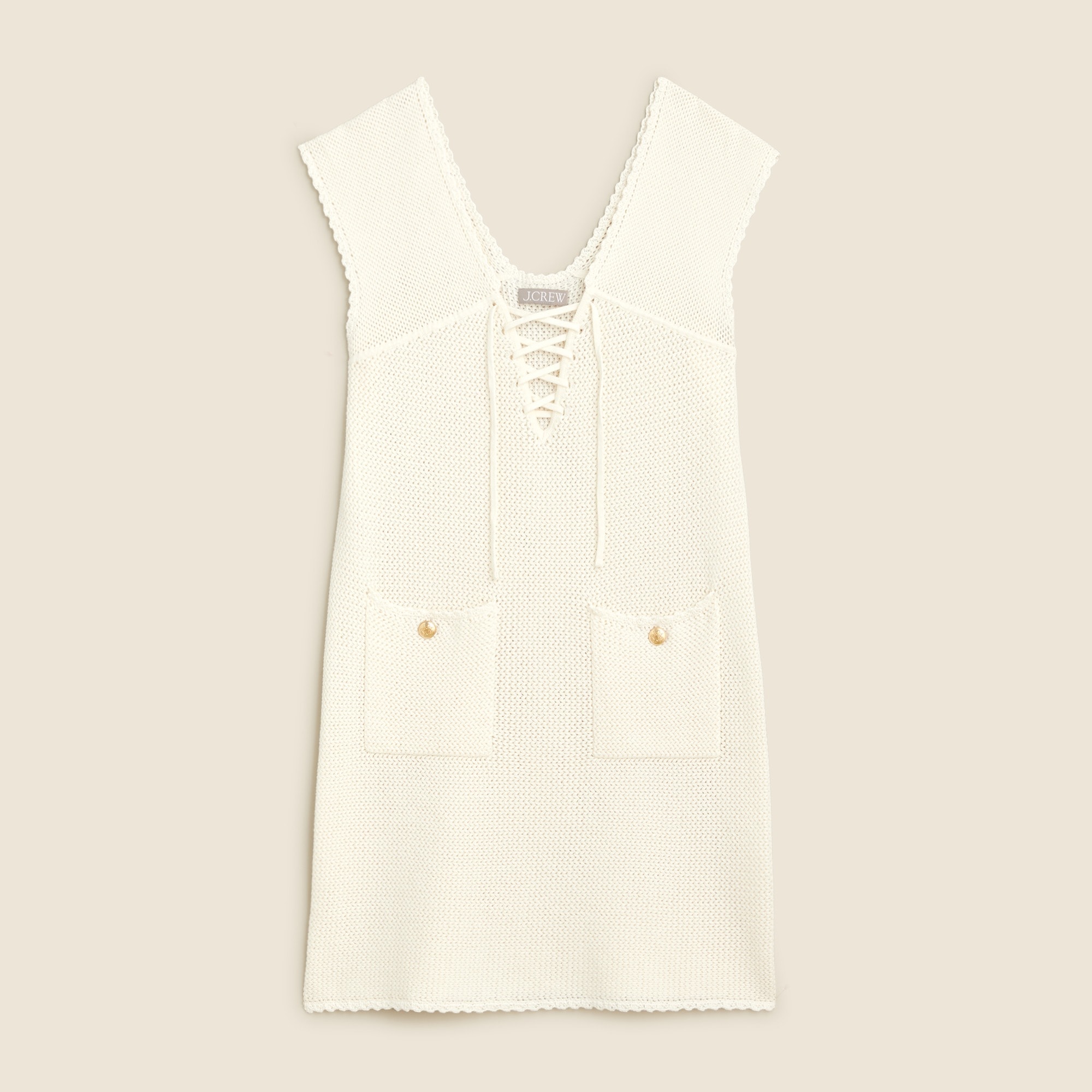 Pointelle Lace-up Sweater-dress For Women | J.Crew