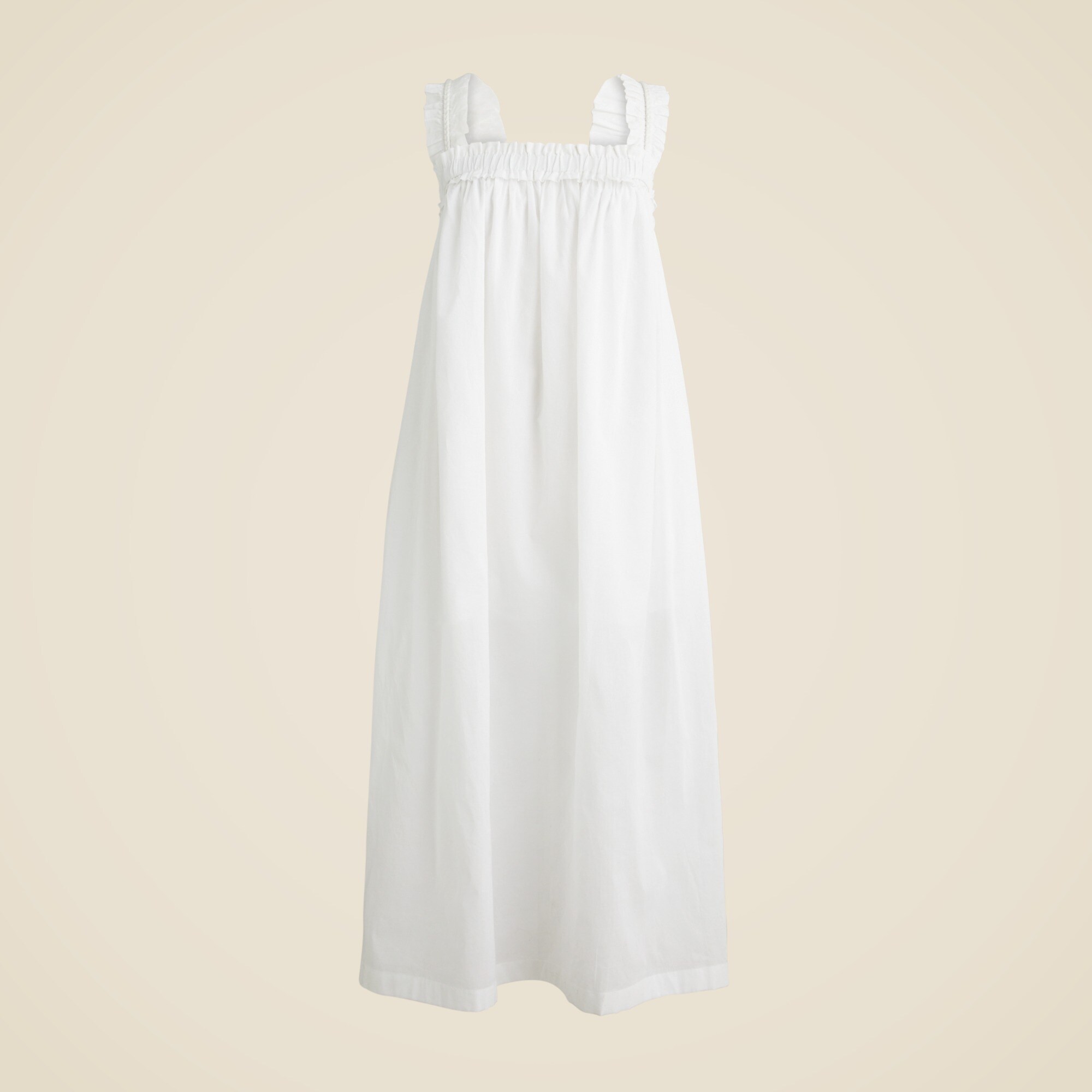 Cotton voile ruffle-trim shift dress