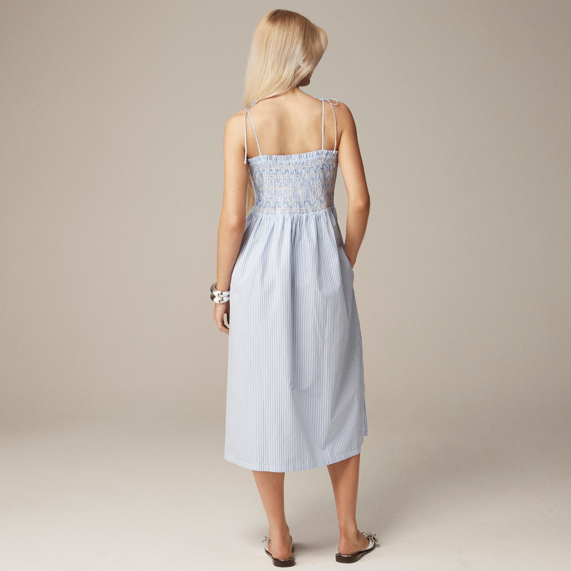 Paloma dress in striped cotton poplin