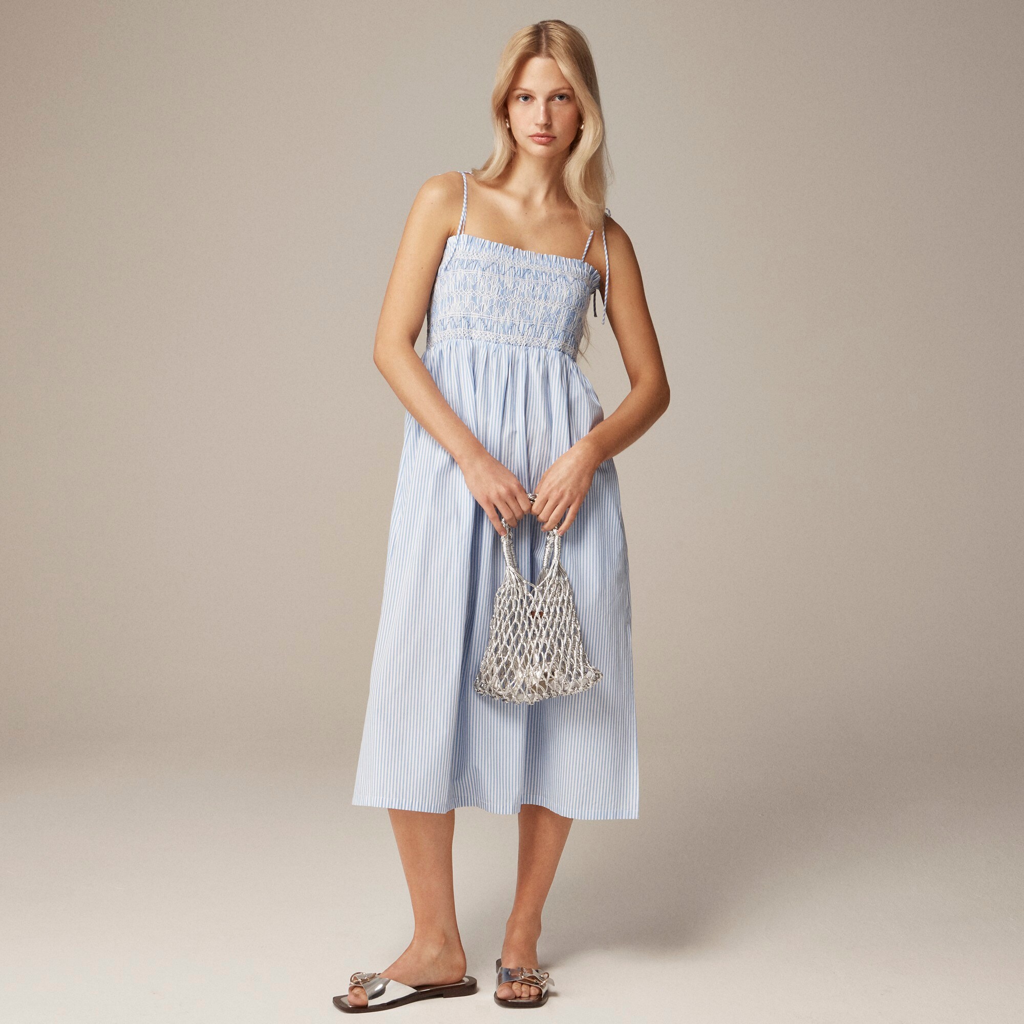 Paloma dress in striped cotton poplin