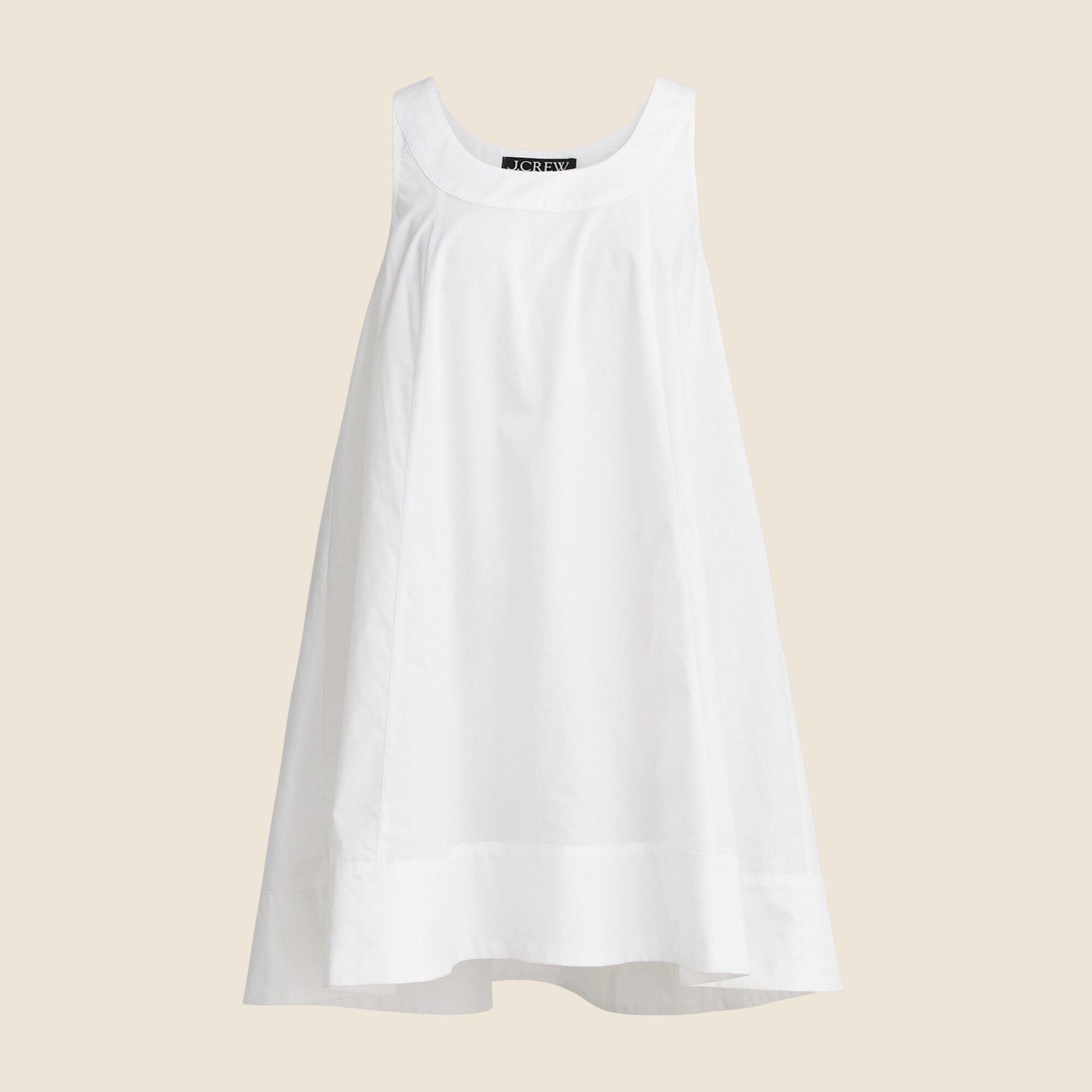 Scoopneck shift dress in cotton poplin