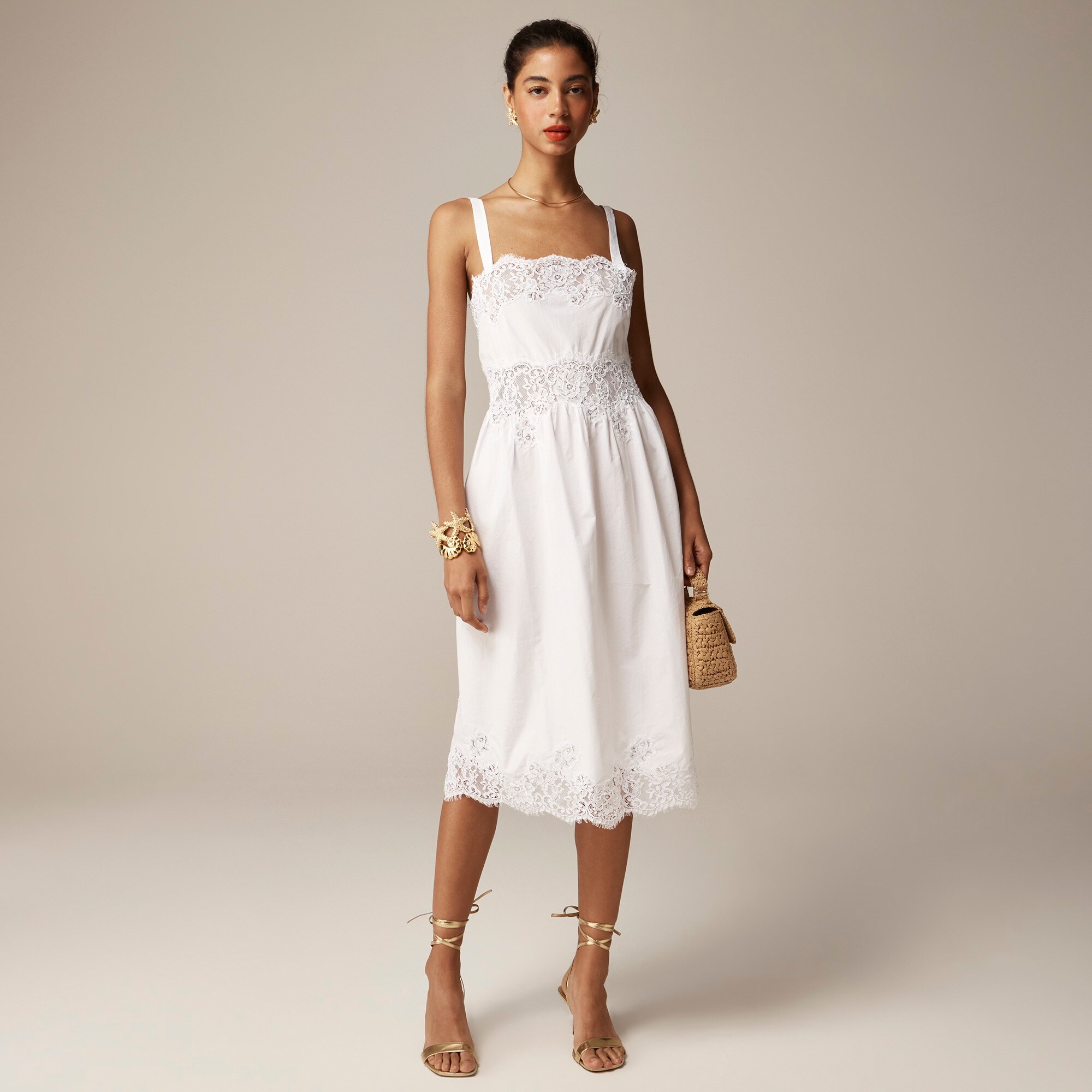 womens Lace-trim midi dress