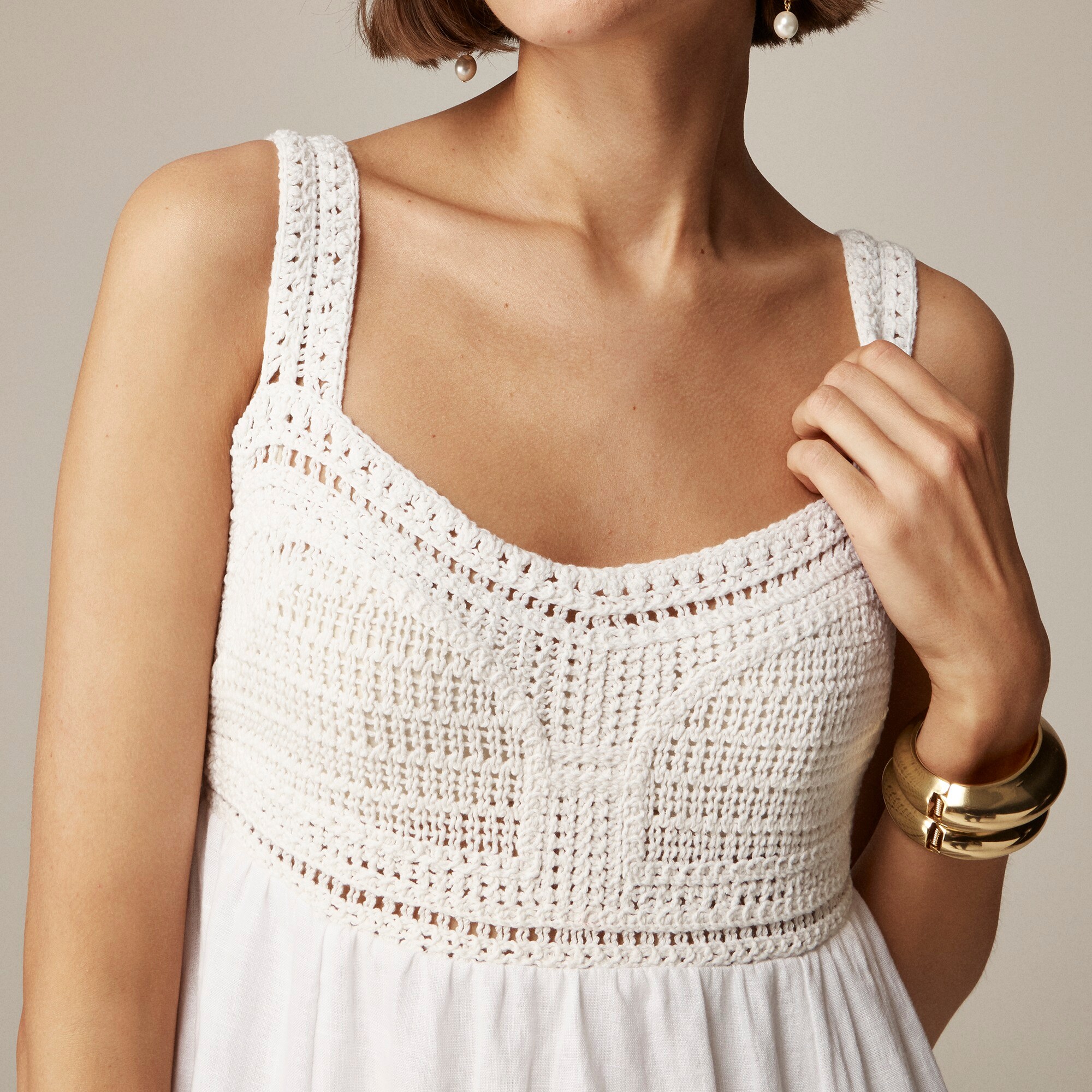 white christmas dresses MUUSA crochet tutorial: Lace midi dress with short sleeves – Maana Crafts main image 0
