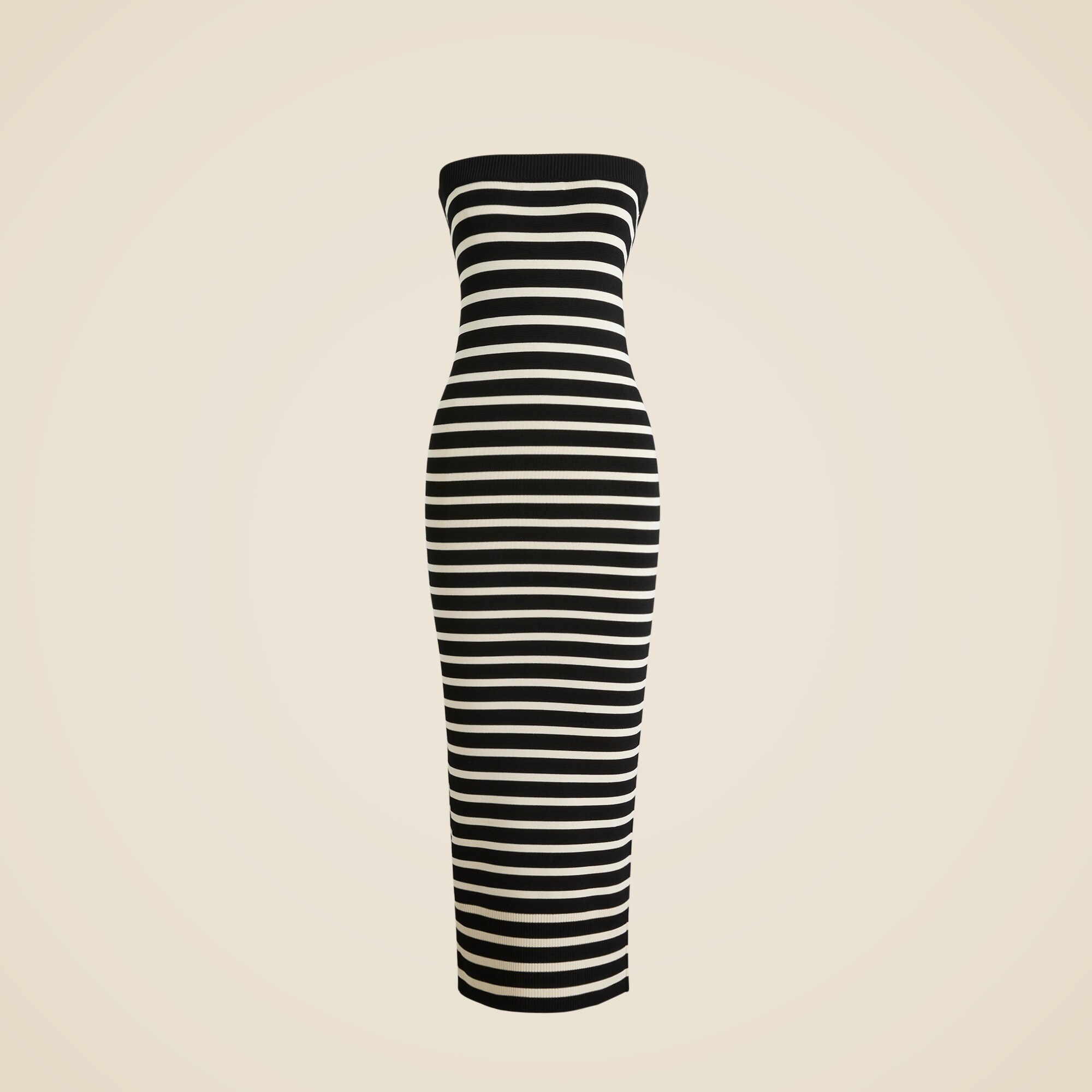Cyan strapless sweater-dress in stripe