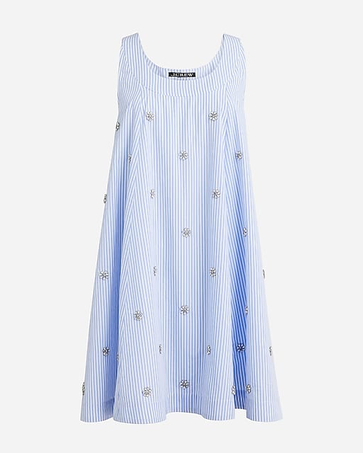 womens Collection embellished shift dress in cotton poplin