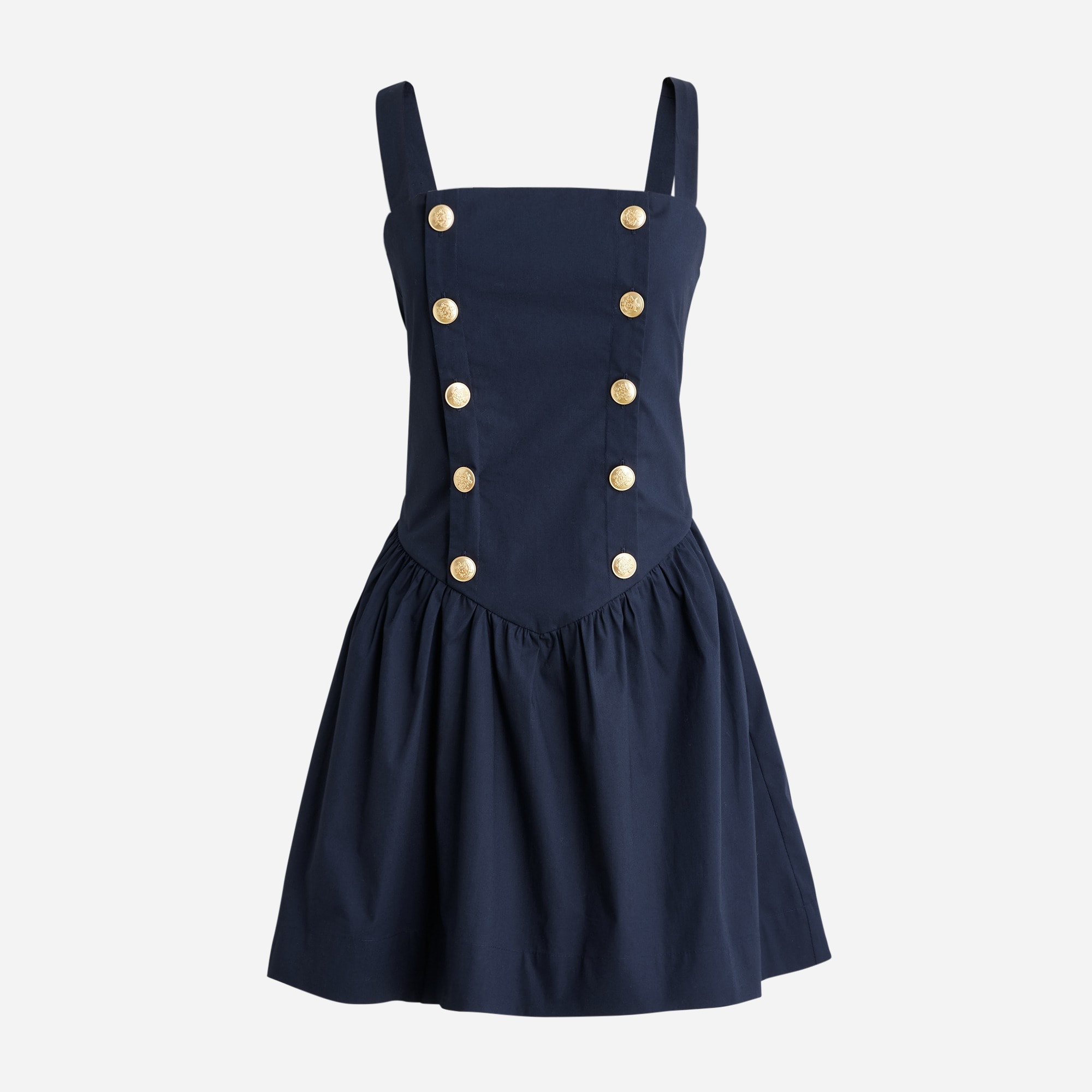 womens Sailor mini dress in stretch cotton poplin