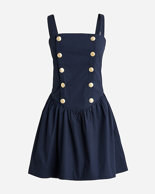 womens Pre-order Sailor mini dress in stretch cotton poplin