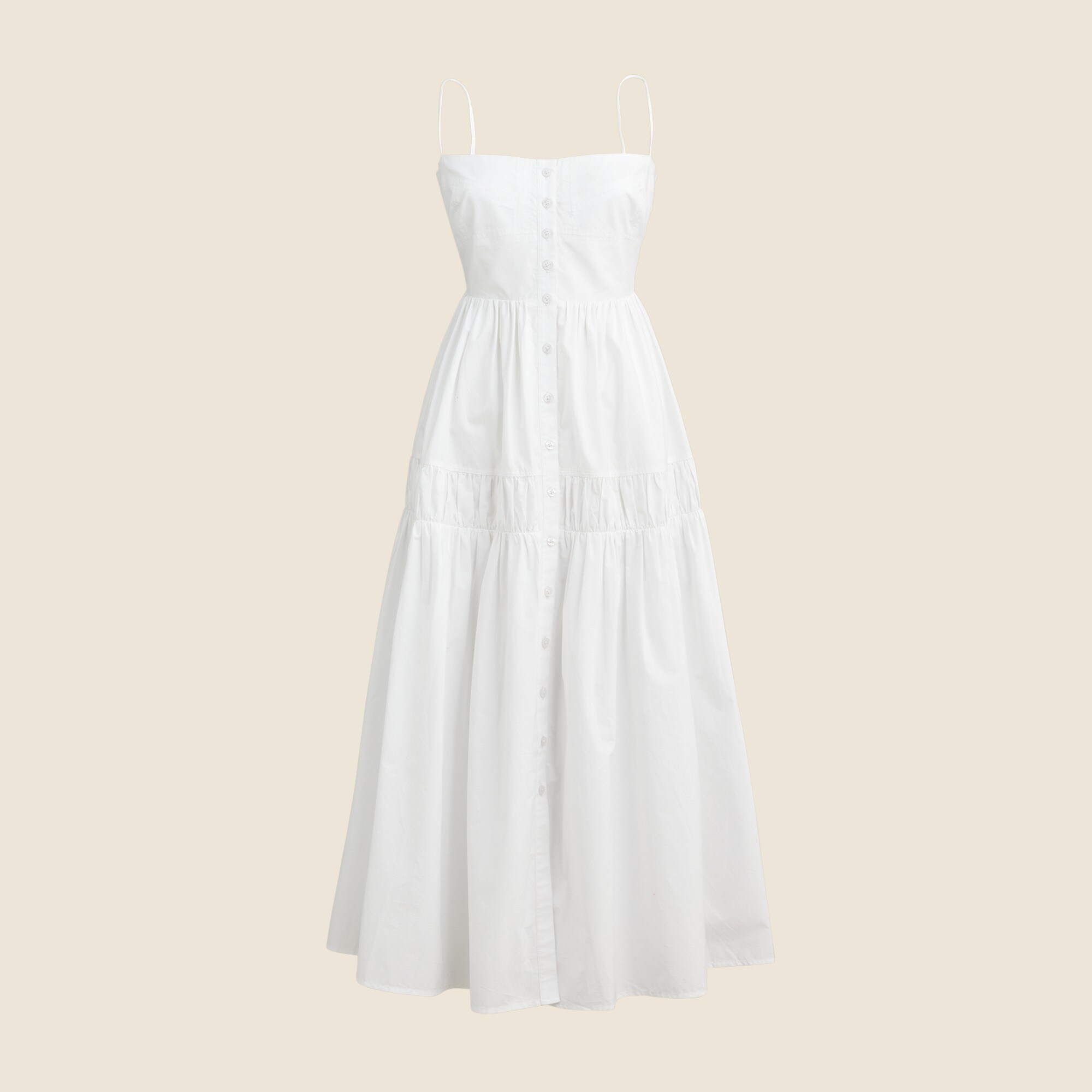A-line midi dress in cotton poplin